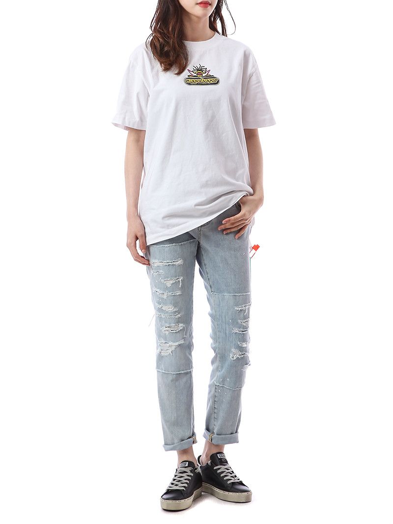 Off-White White and Fuchsia 90's DJ Arrows T-Shirt Size US XL / EU 56 / 4 - 6 Thumbnail