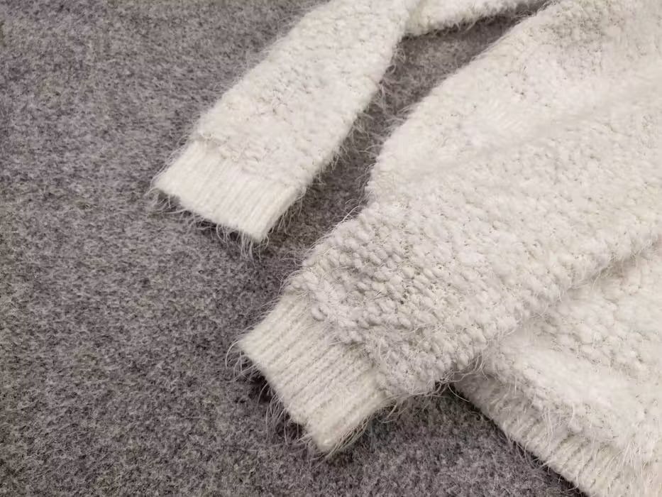 Japanese Brand Rare Vintage Japanese Cardigan Mohair Style Fuzzy Sweater Size L / US 10 / IT 46 - 6 Thumbnail