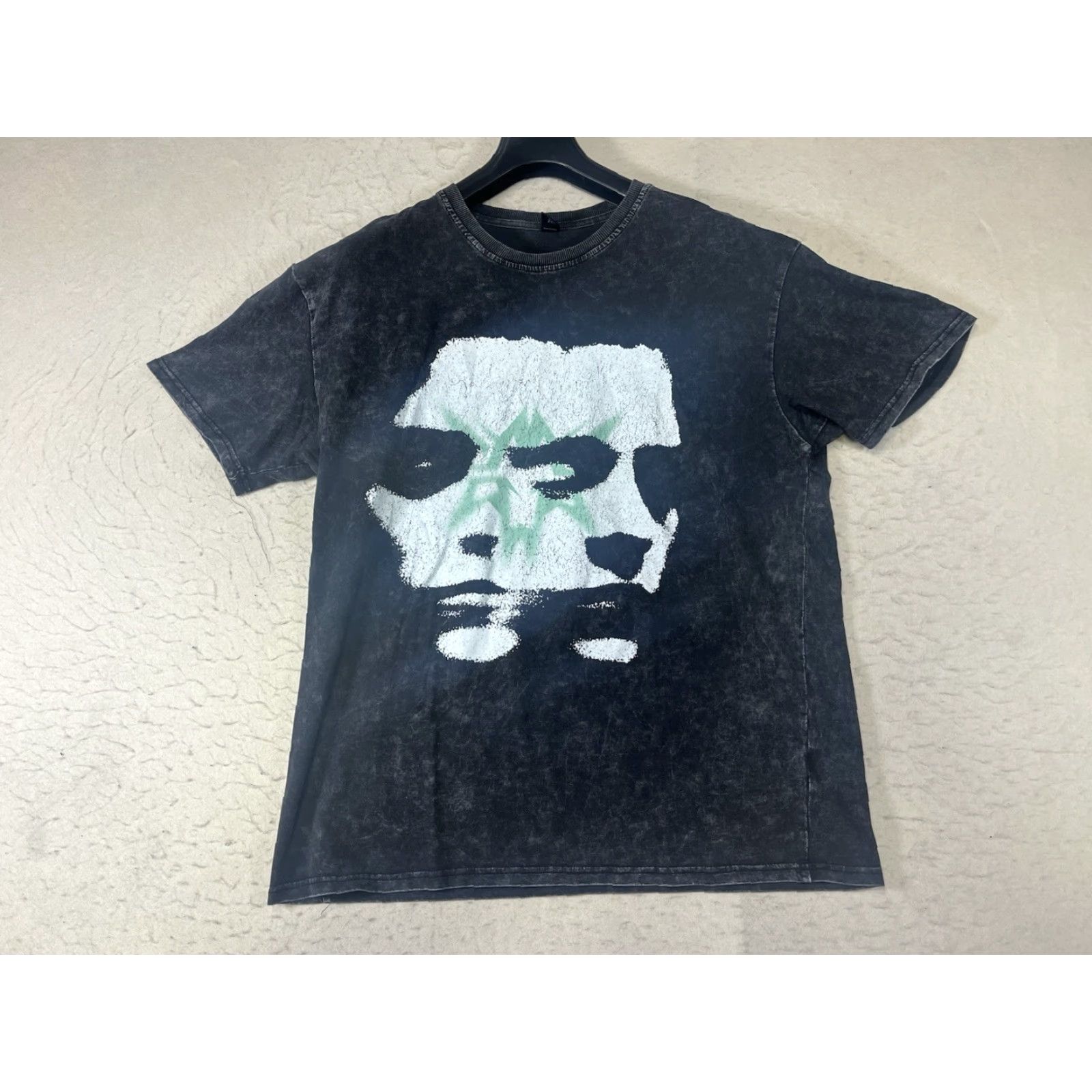 Vintage ROMWE Men's T-Shirt Black Large Crew Neck Short Sleeve Graphic Print Blurry Portrait Illusion Faces Art Geek Gothic Grunge Size US L / EU 52-54 / 3 - 2 Thumbnail