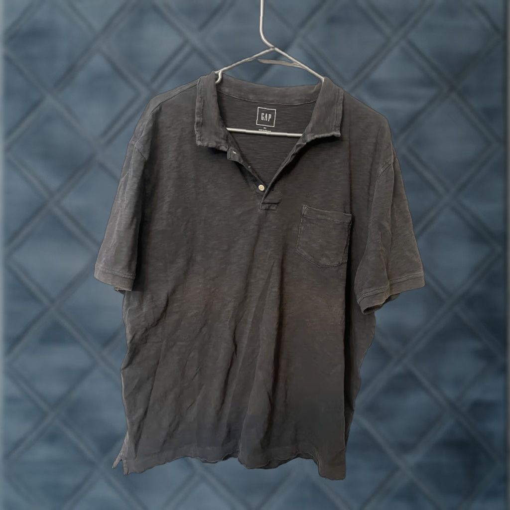 Gap GAP Polo Shirt Mens Size Large Gray Stretch Short Sleeve Polo Adult Regular Knit Garment Dyed Vintage No Size US L / EU 52-54 / 3 - 1 Thumbnail