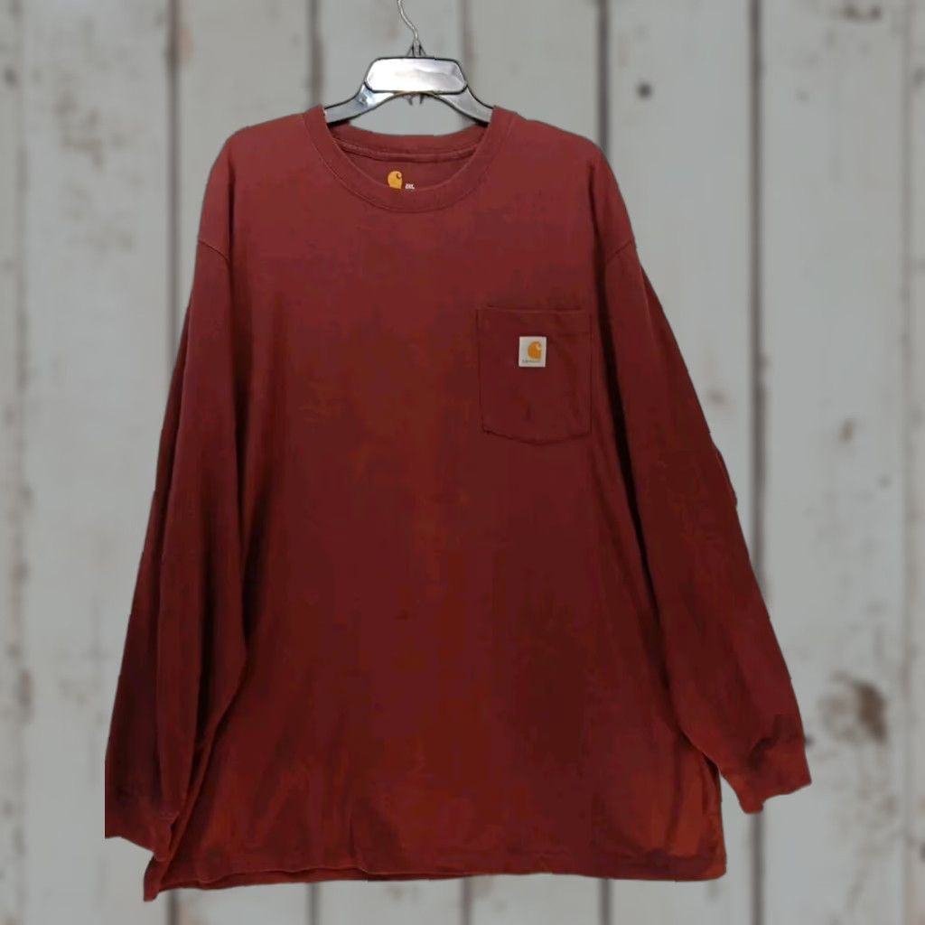 Carhartt Carhartt T-shirt Mens 2XL Tall Maroon Original Fit Long Sleeve Pullover Size US XXL / EU 58 / 5 - 1 Thumbnail