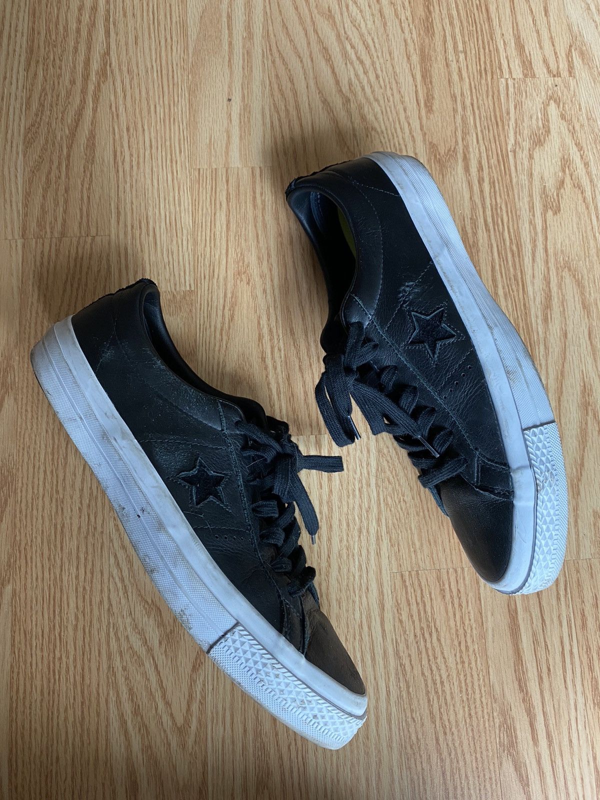 Converse Black Converse One Star Leather Sneakers Shoes Size US 10 / EU 43 - 7 Thumbnail