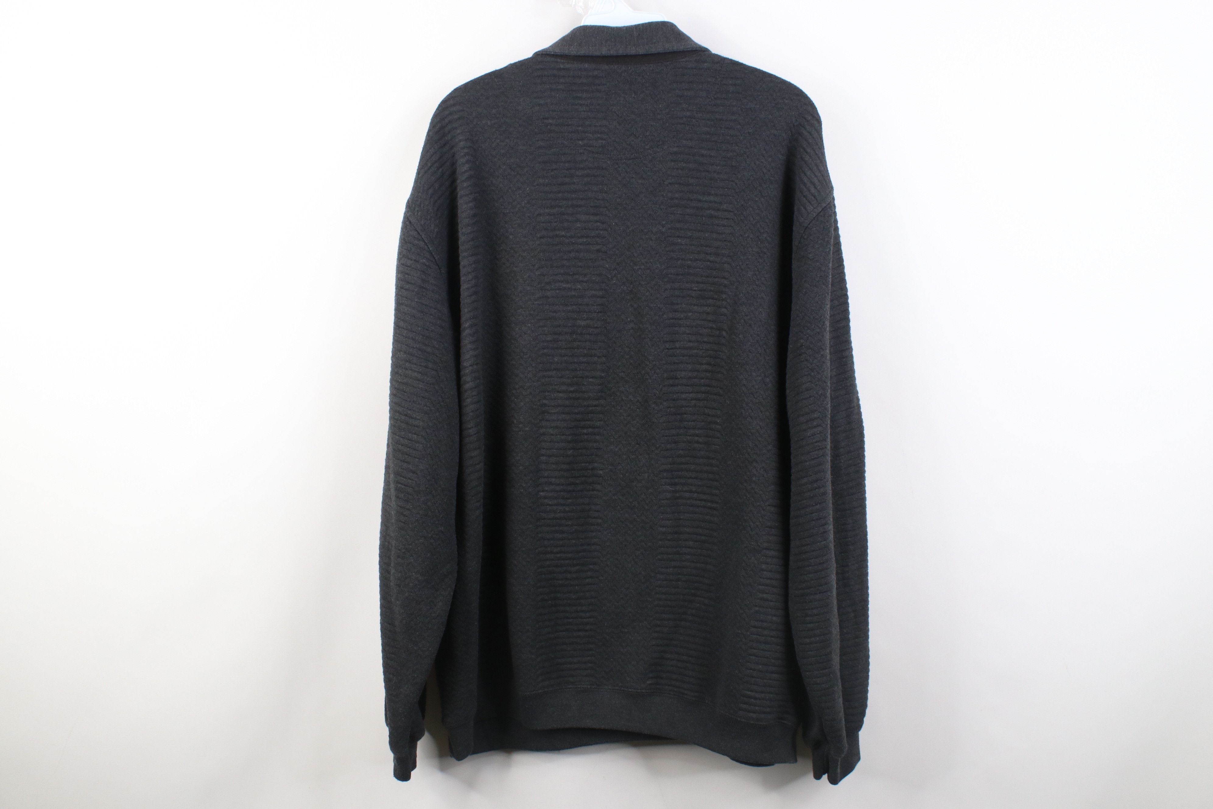 Vintage Vintage 90s Streetwear Textured Collared Pullover Sweatshirt Size US L / EU 52-54 / 3 - 9 Thumbnail