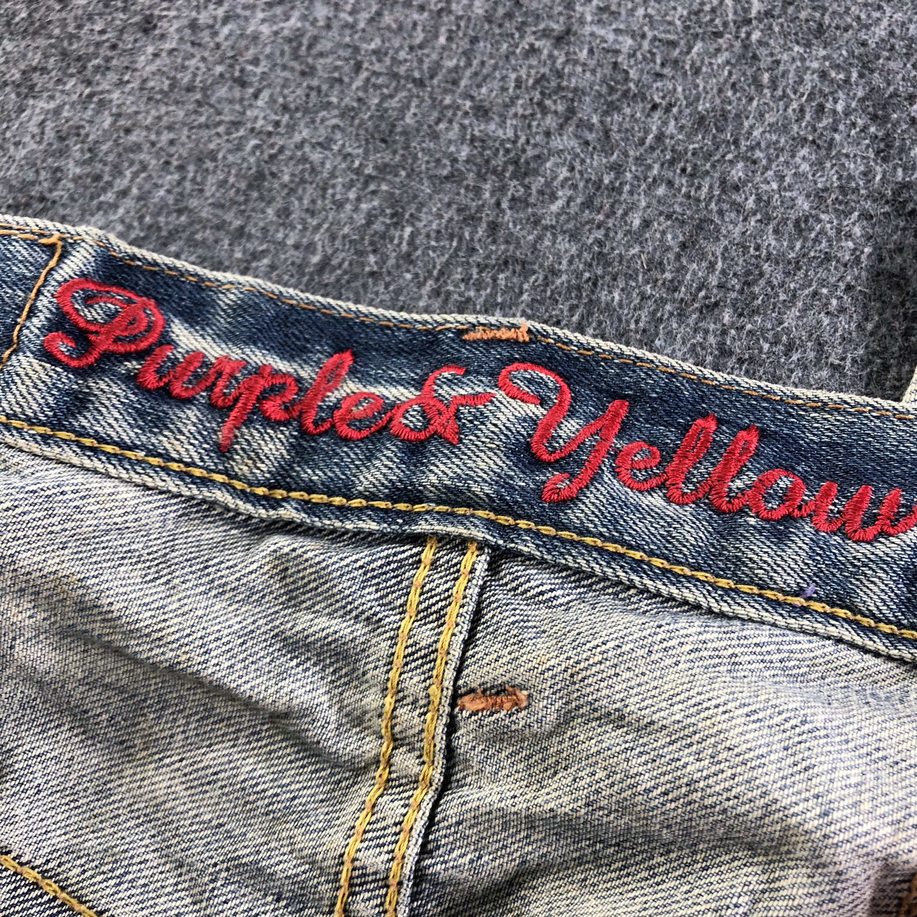 Japanese Brand Vintage Purple & Yellow Redline Jeans-J3846 Size US 32 / EU 48 - 11 Thumbnail