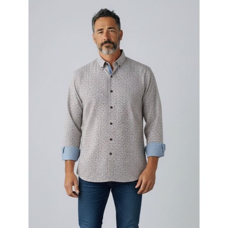 Other Hammer Made Men's Light Gray Patterned Button-Up Shirt Size US L / EU 52-54 / 3 - 1 Thumbnail