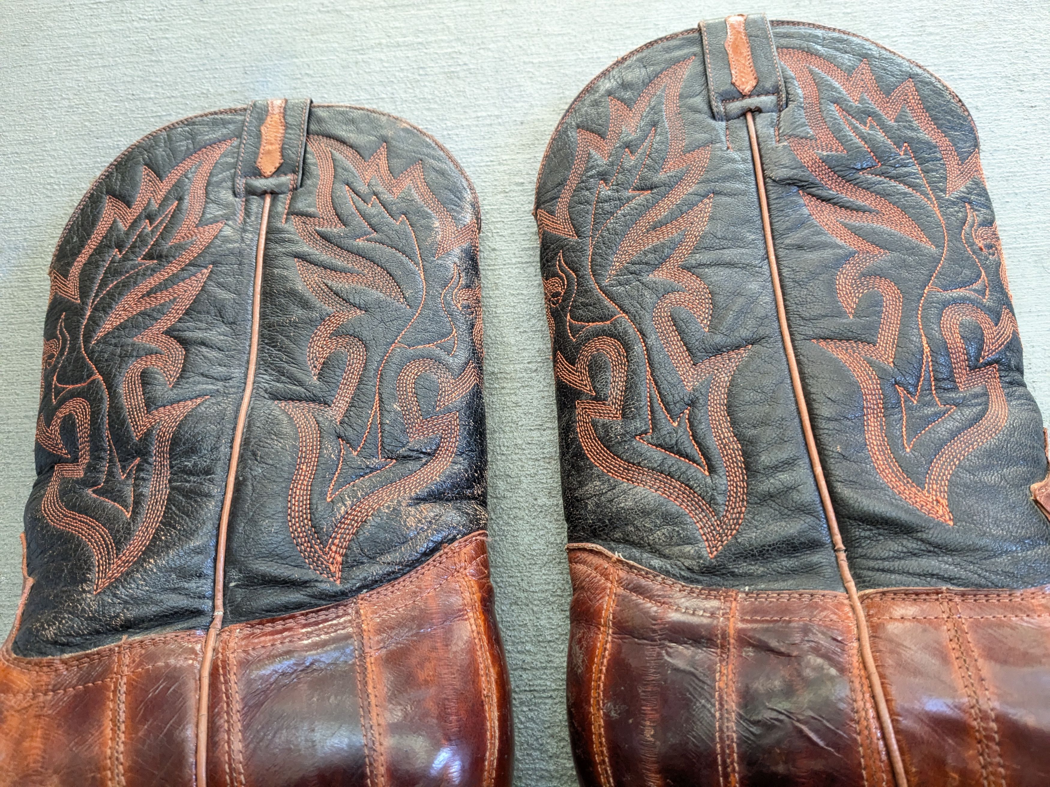 Vintage Vintage Cowboy Boots Eel Leather Brown Black 10 Western Size US 10 / EU 43 - 11 Thumbnail