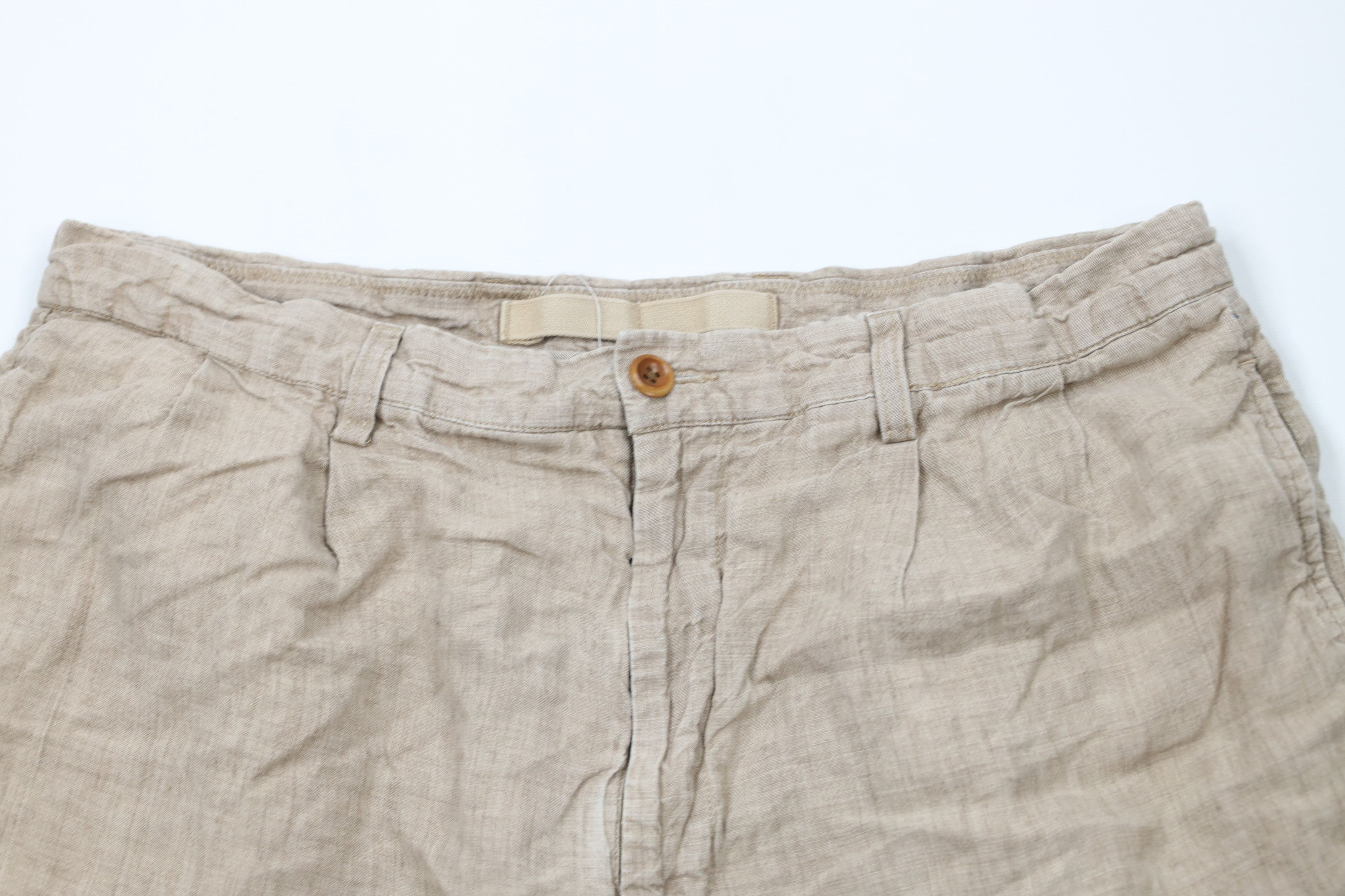 Nautica × Vintage Vintage Nautica Above Knee Linen Shorts Beige Brown Size US 35 - 2 Thumbnail