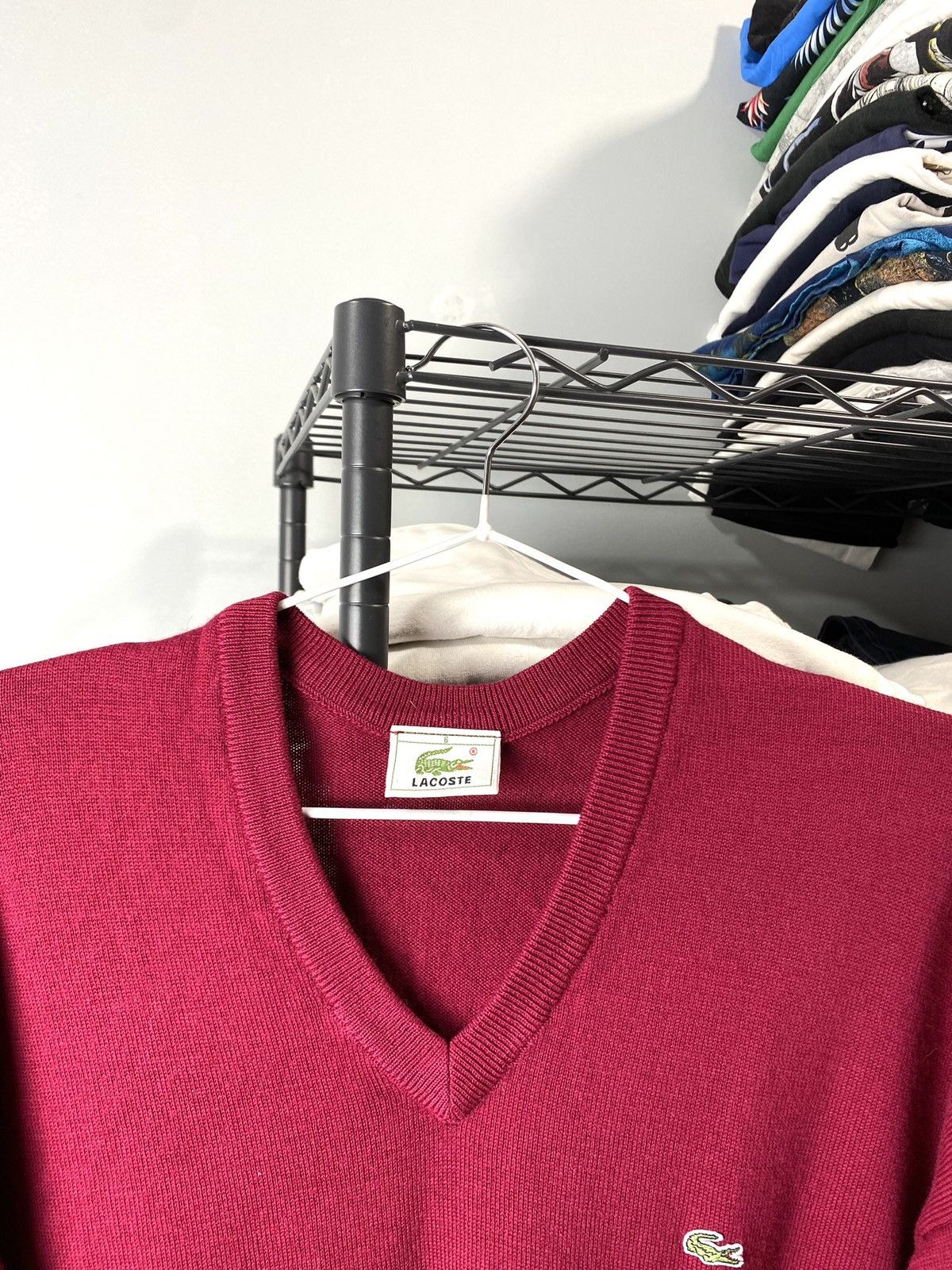 Lacoste 💥90’s Rare! Vintage Lacoste Cardigan Sweater Vneck Knit Size US L / EU 52-54 / 3 - 4 Thumbnail