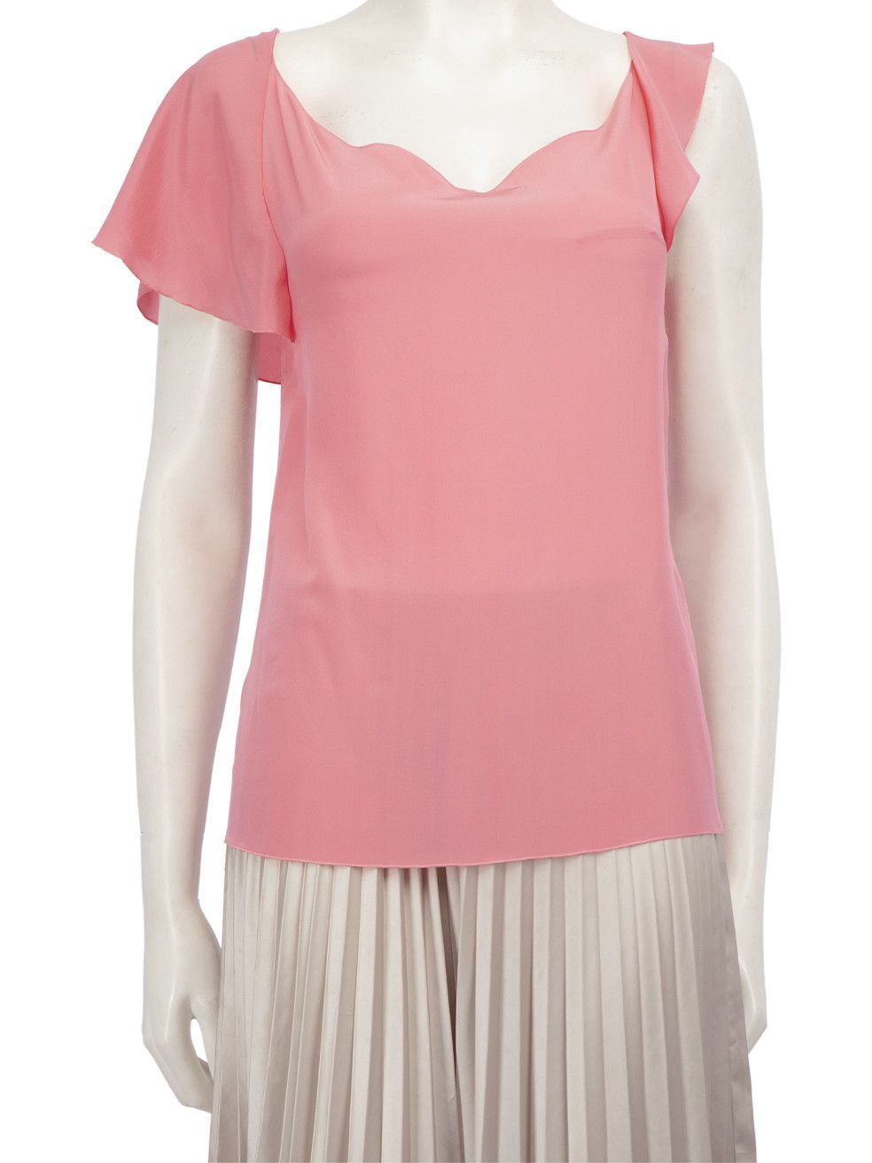Lanvin Pink Silk Ruffle Sleeve Top Size XS / US 0-2 / IT 36-38 - 1 Thumbnail