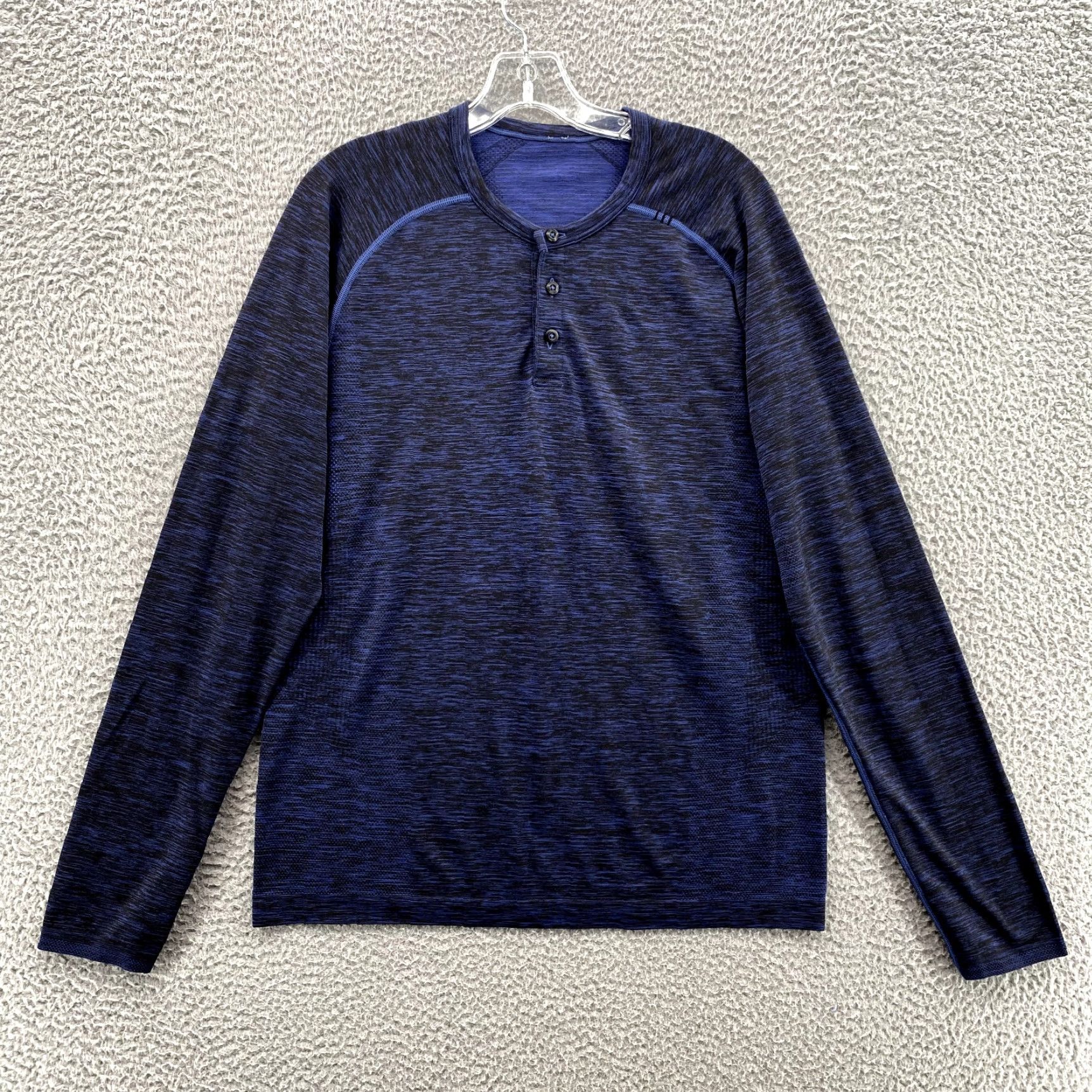 Lululemon Lululemon Swiftly Tech Henley Shirt Mens Medium Blue Long Sleeve Performance Gym Shirt Size US M / EU 48-50 / 2 - 2 Thumbnail