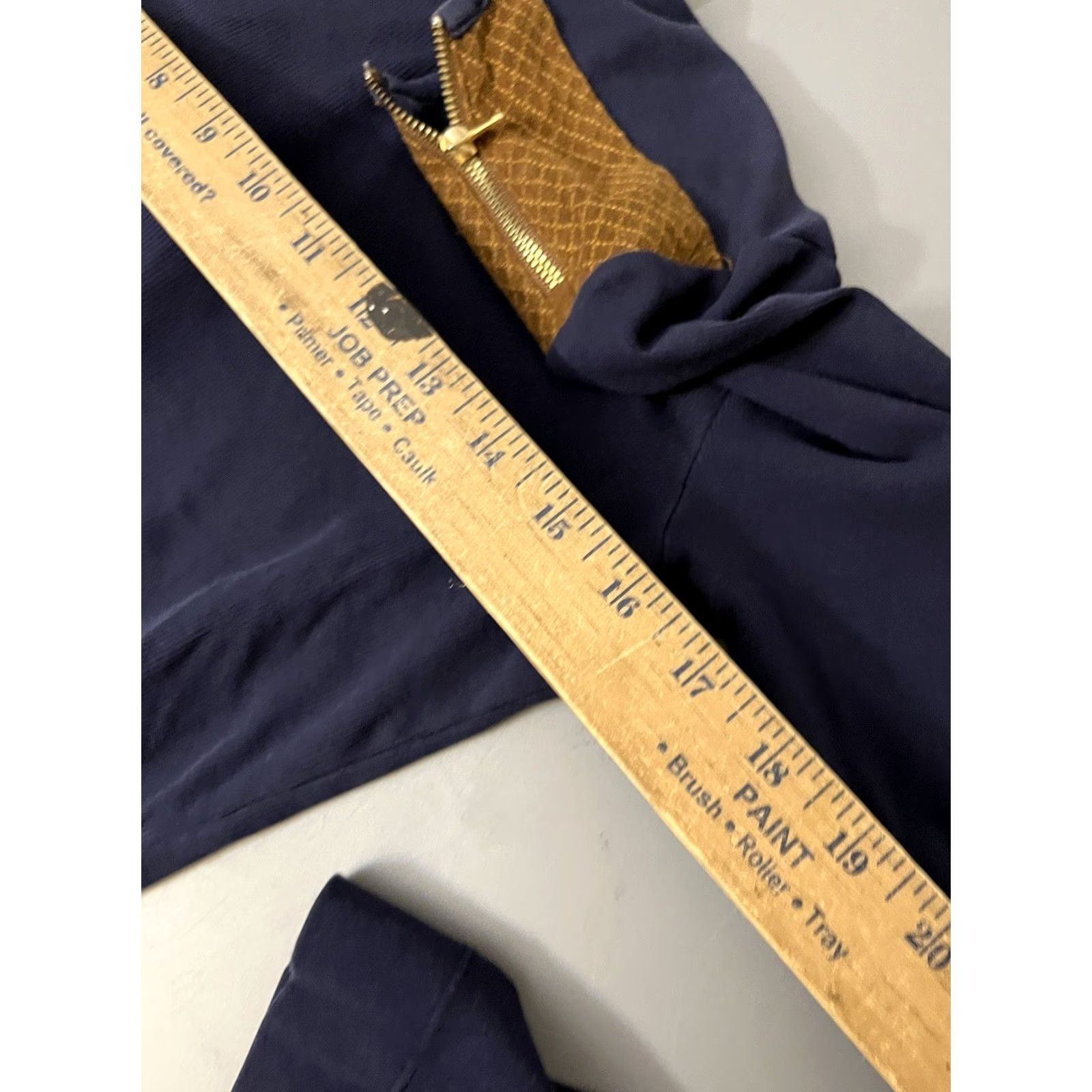 Ralph Lauren Lauren Ralph Lauren Navy Blue Long Sleeve Suede Zip Shoulder Shirt Women’s L Size L / US 10 / IT 46 - 5 Thumbnail