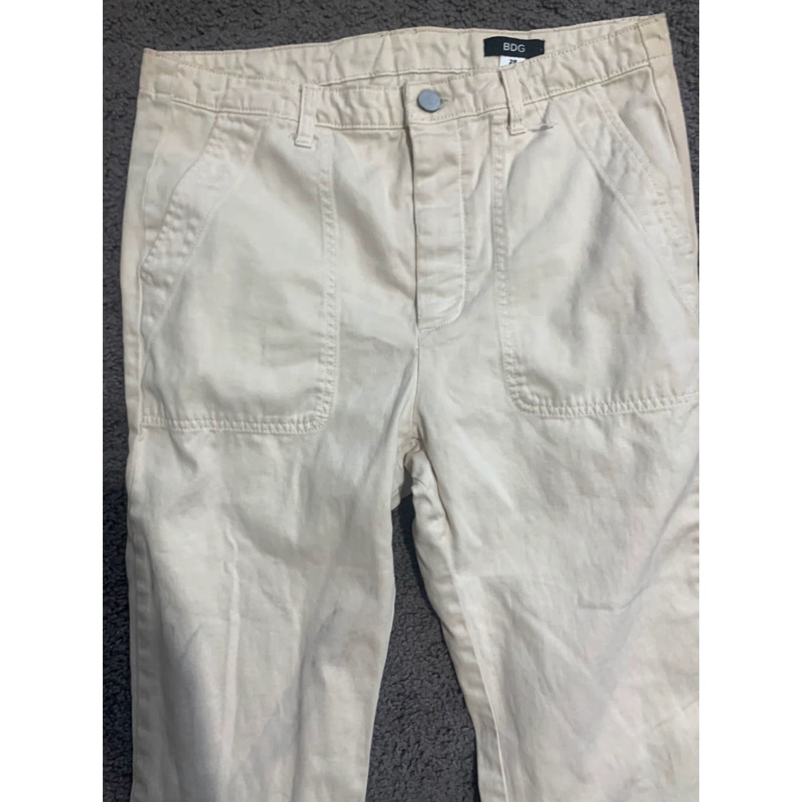 Bdg BDG Chino Pants Women Size 28 Beige High Rise Relaxed Straight Size 28" / US 6 / IT 42 - 2 Thumbnail
