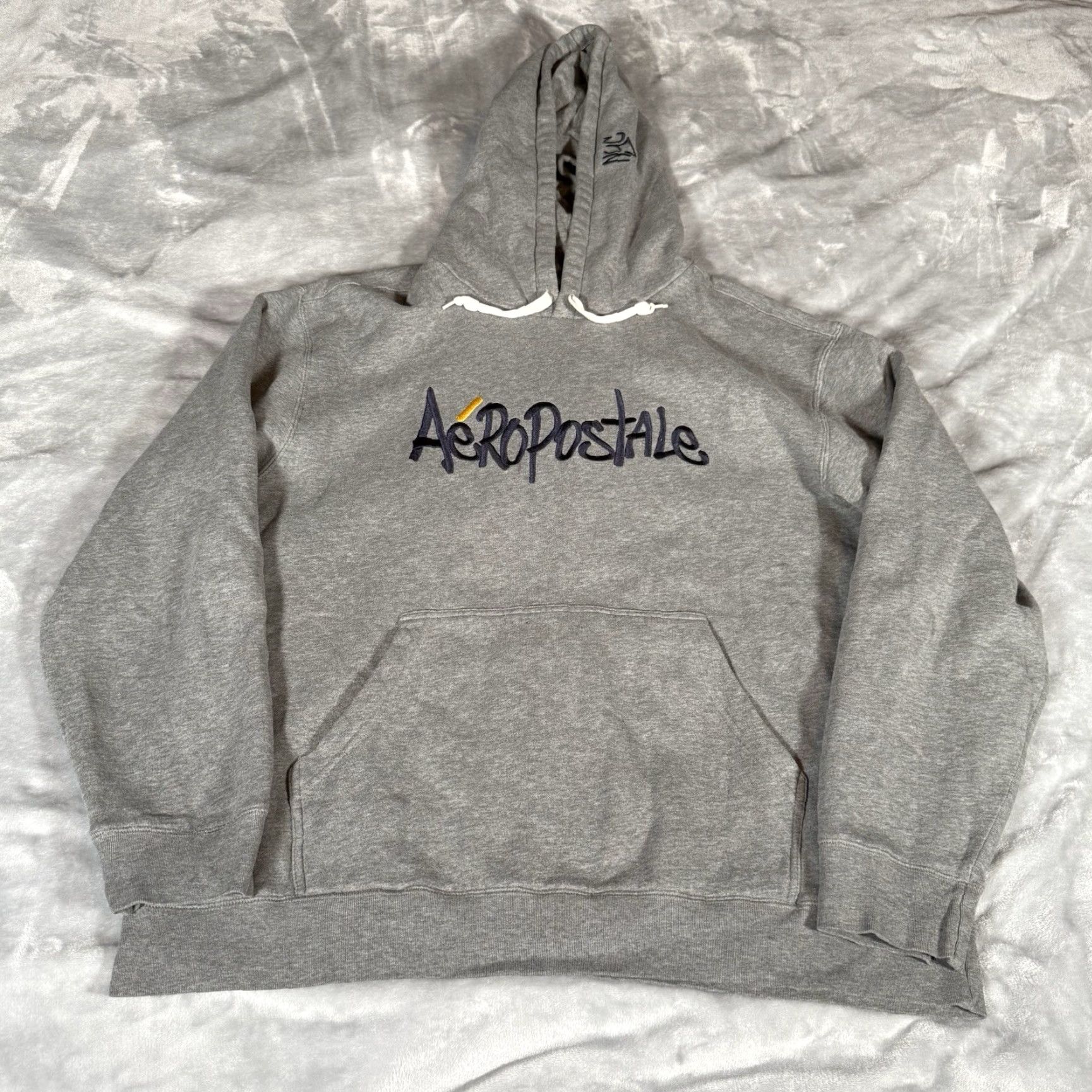 Aeropostale Vintage Aeropostale NYC Script Logo Hoodie Mens XL Grunge Gray Y2K Size US XL / EU 56 / 4 - 2 Thumbnail