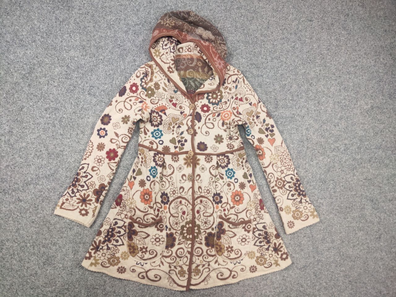 Vintage Ivko Embroidere Wool Cardigan Floral Boho Button Knit Hoodie Size L / US 10 / IT 46 - 10 Thumbnail