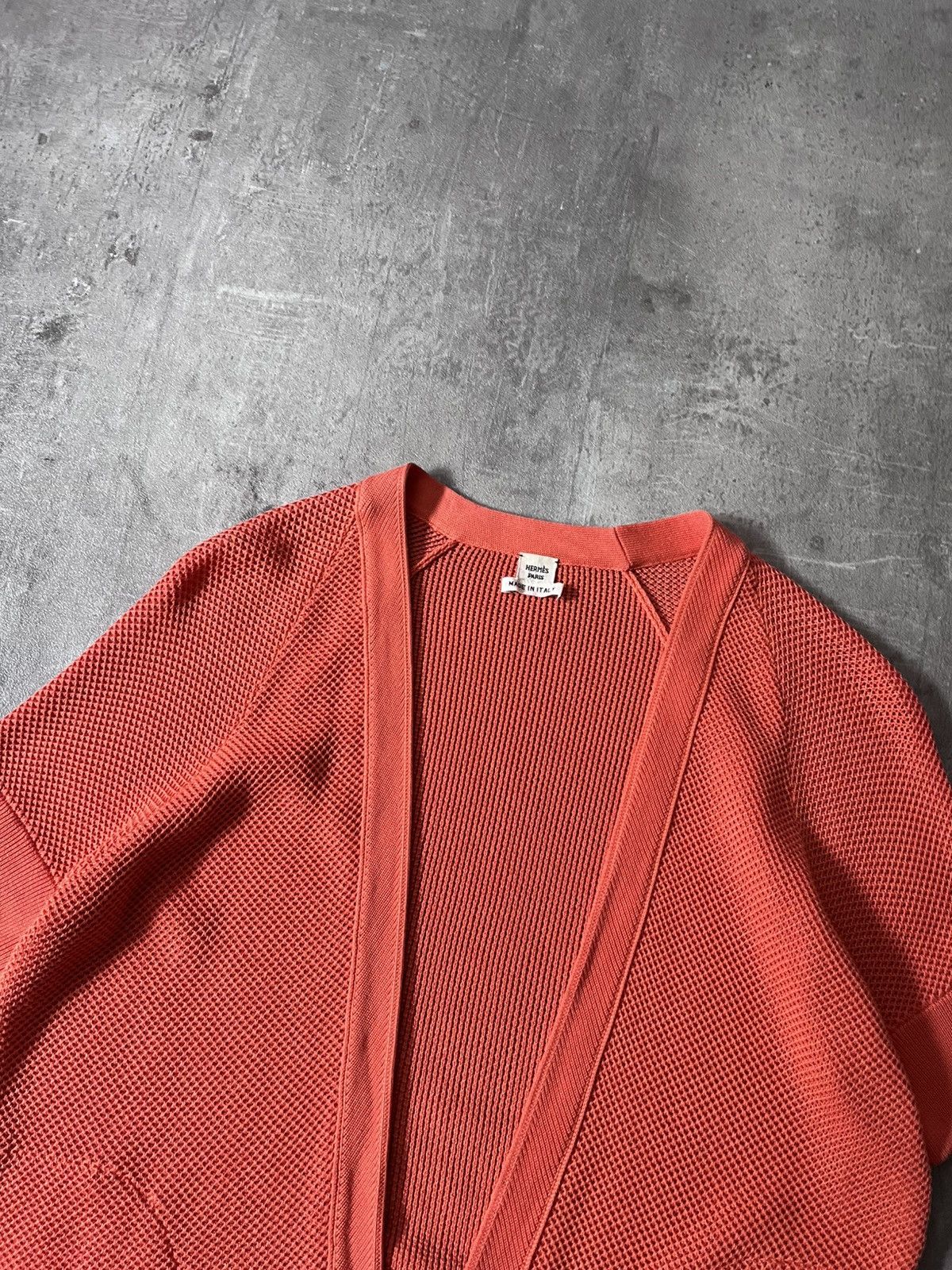Hermes Hermes Knitted Cardigan Orange Short Sleeve Silk Size M / US 6-8 / IT 42-44 - 4 Thumbnail