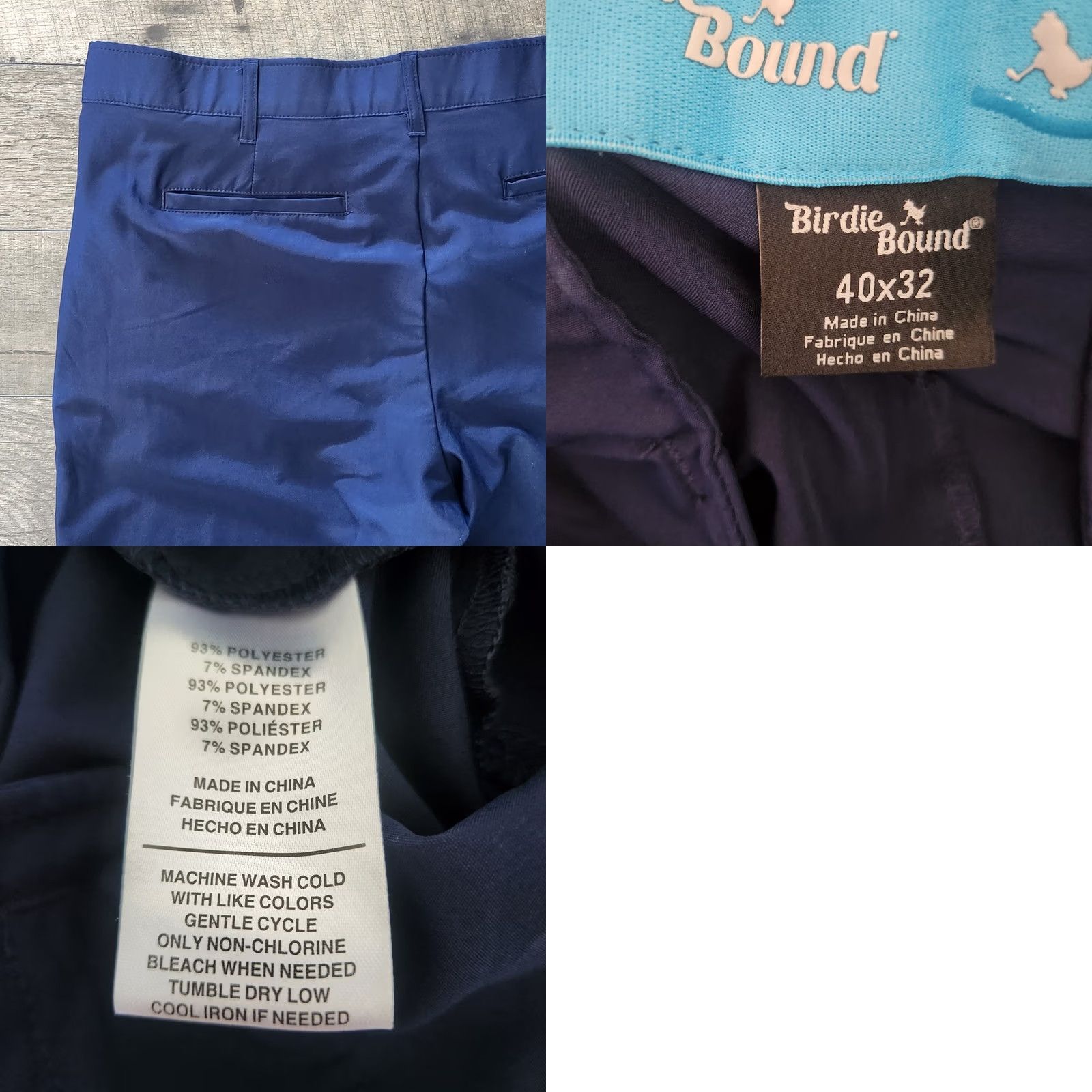 Vintage Birdie Bound Golf Pants Mens 40x32 Blue Flex Waist Straight Fit Performance Size US 40 / EU 56 - 9 Thumbnail