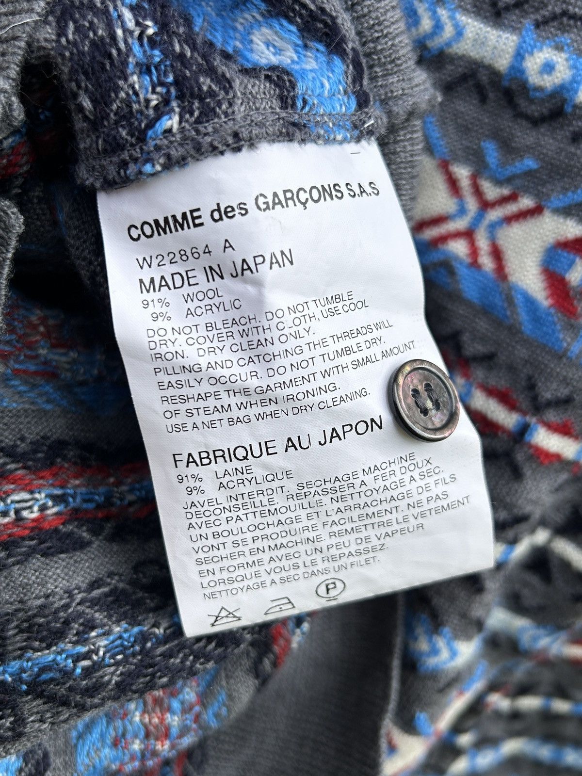 Comme des Garcons Comme Des Garcons Shirt Aztec Ornament Wool Cardigan Size S / US 4 / IT 40 - 8 Thumbnail