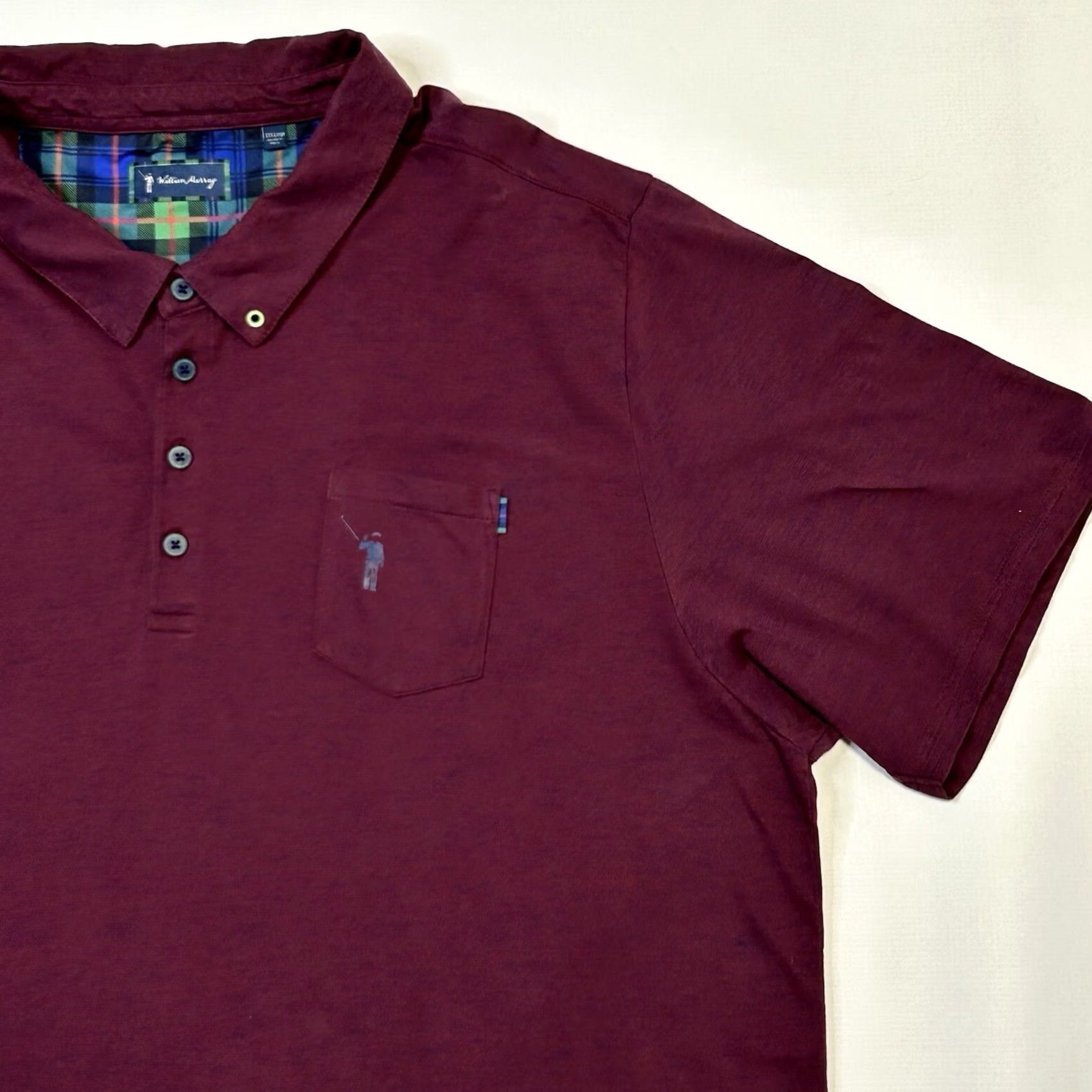 Vintage William Murray Polo Shirt 3XL Purple Blue Micro Striped Floral & Animal Golf Shirt Mens Polo Regular Size XXXL Size US XXL / EU 58 / 5 - 2 Thumbnail