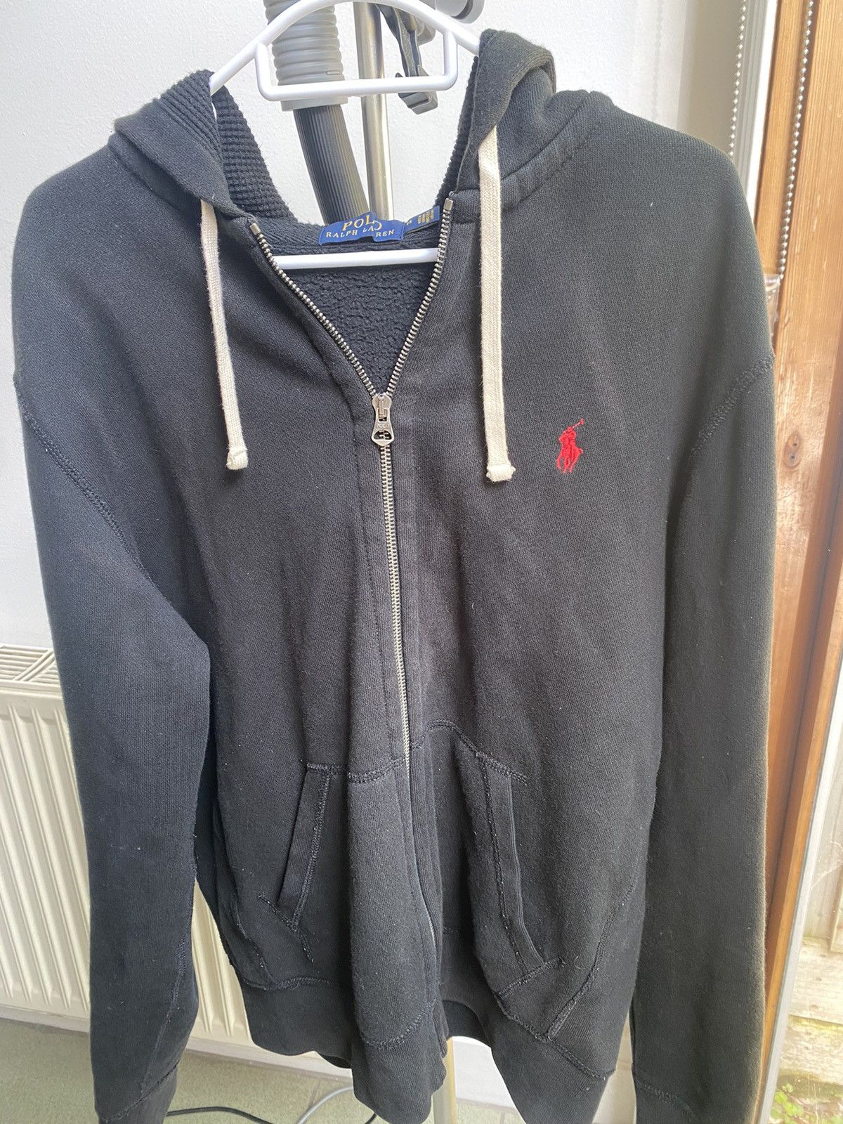 image of Polo Ralph Lauren Black Ralph Zip-Up Hoofie, Men's (Size Medium)