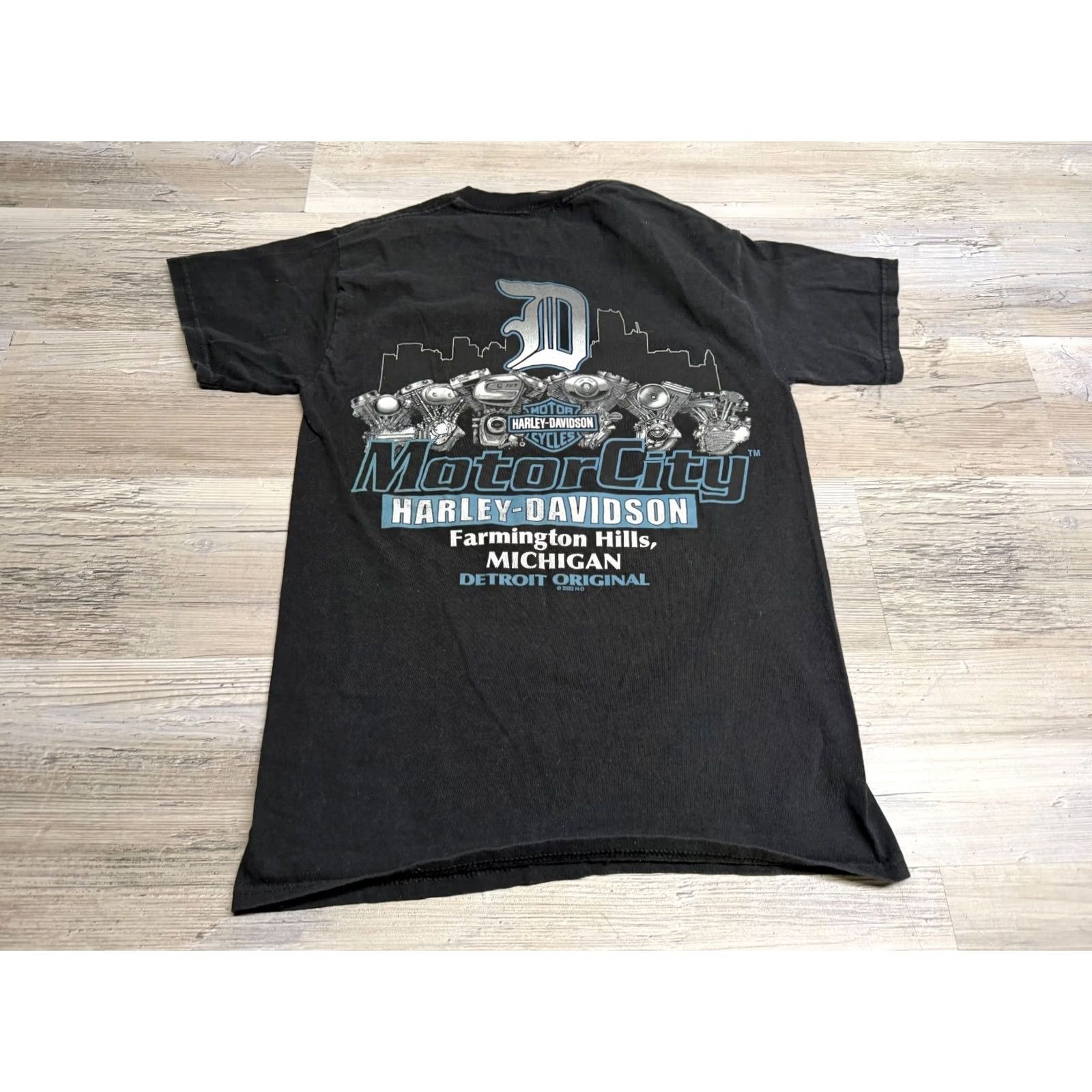 Harley Davidson Harley-Davidson T-Shirt Motor City Detroit Michigan Double Sided Graphic Tee S Black Cotton Vintage Men Size US S / EU 44-46 / 1 - 5 Thumbnail