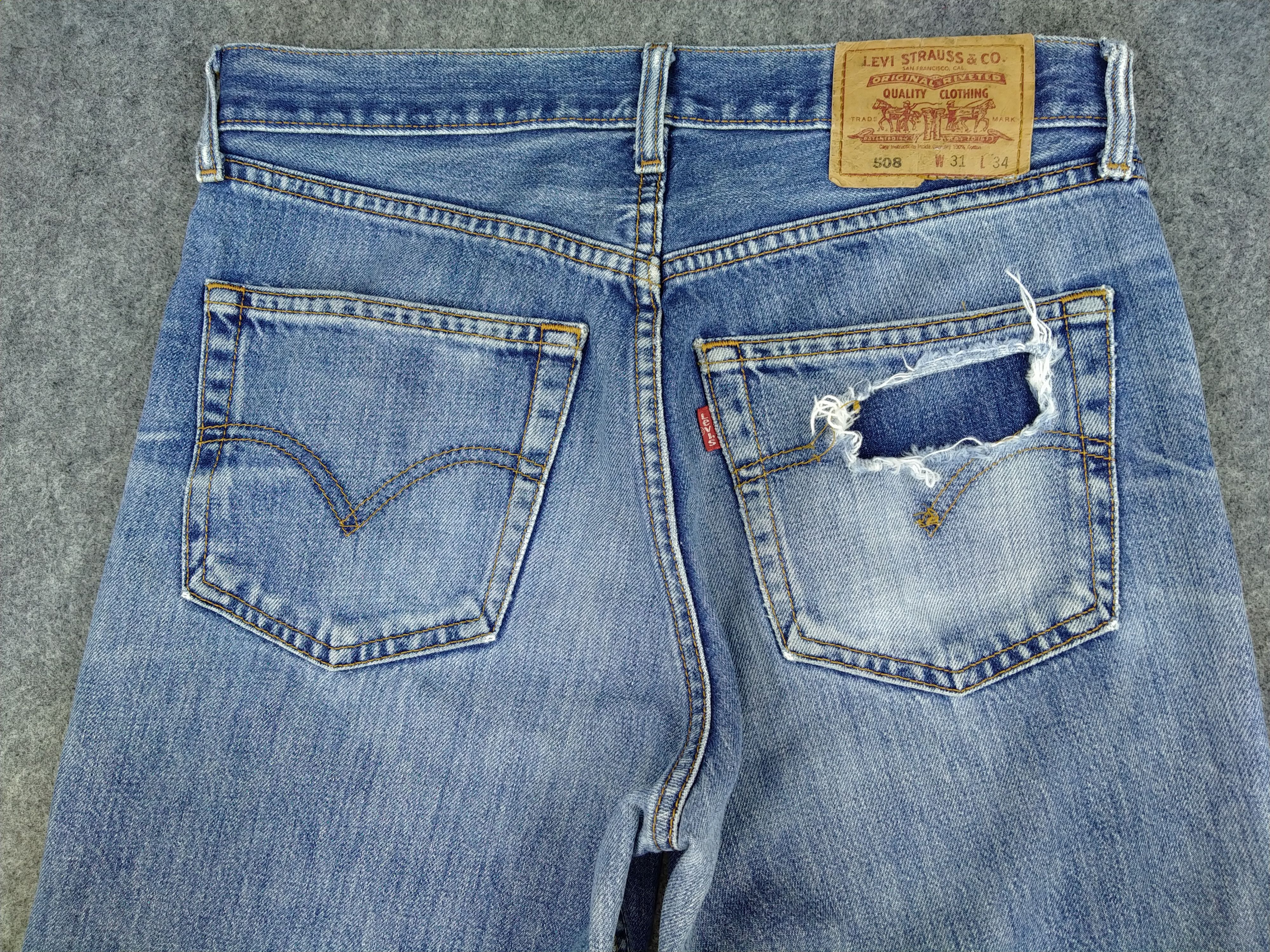 Levi's Vintage Levi's 508 Distressed Blue 30x29 Denim -JN586 Size US 32 / EU 48 - 4 Thumbnail