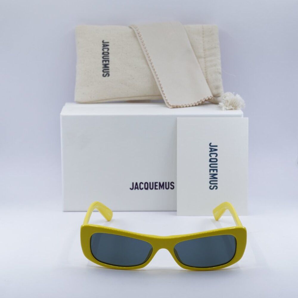 Jacquemus Jacquemus Capri Rectangular Sunglasses Yellow\Grey Size ONE SIZE - 2 Thumbnail