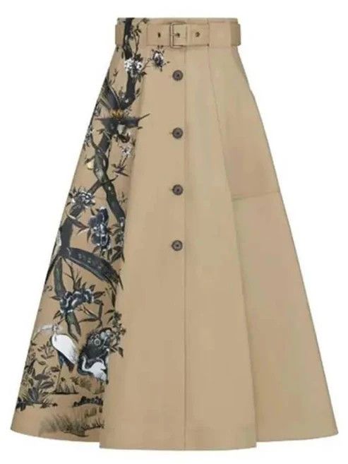 image of Dior O1Bcso1Str0524 Skirt In Beige, Women's (Size 34)