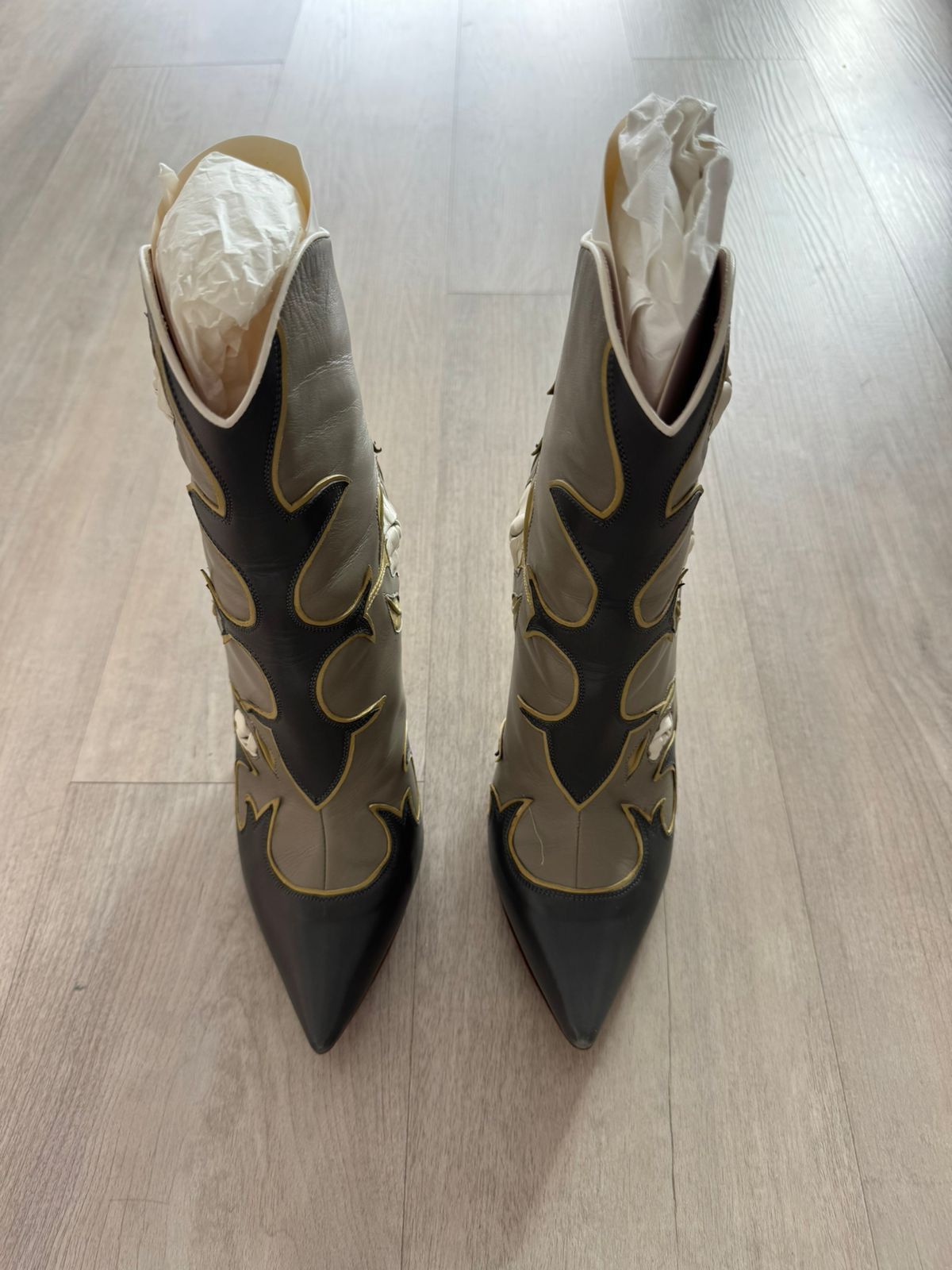 Miu Miu Miu Miu 2012 Runway Floral Print Boots Size US 10.5 / IT 40.5 - 3 Thumbnail