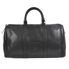 Chanel CHANEL Black Quilted Leather Large Airlines Round Trip Bag