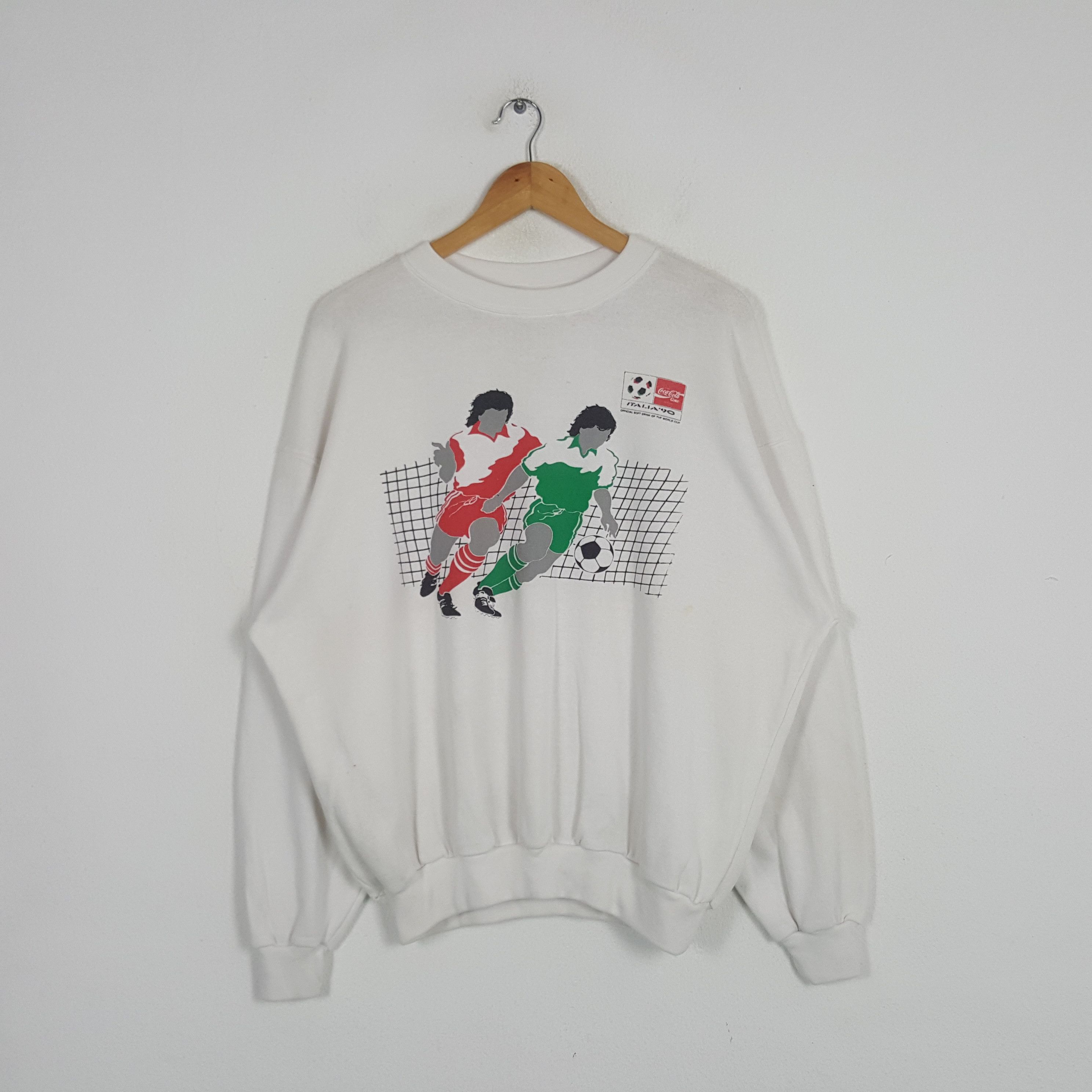 Coca Cola × Vintage Vintage Coca Cola World Cup Italia 90's Sports Sweatshirt Size US XXS / EU 40 - 1 Thumbnail