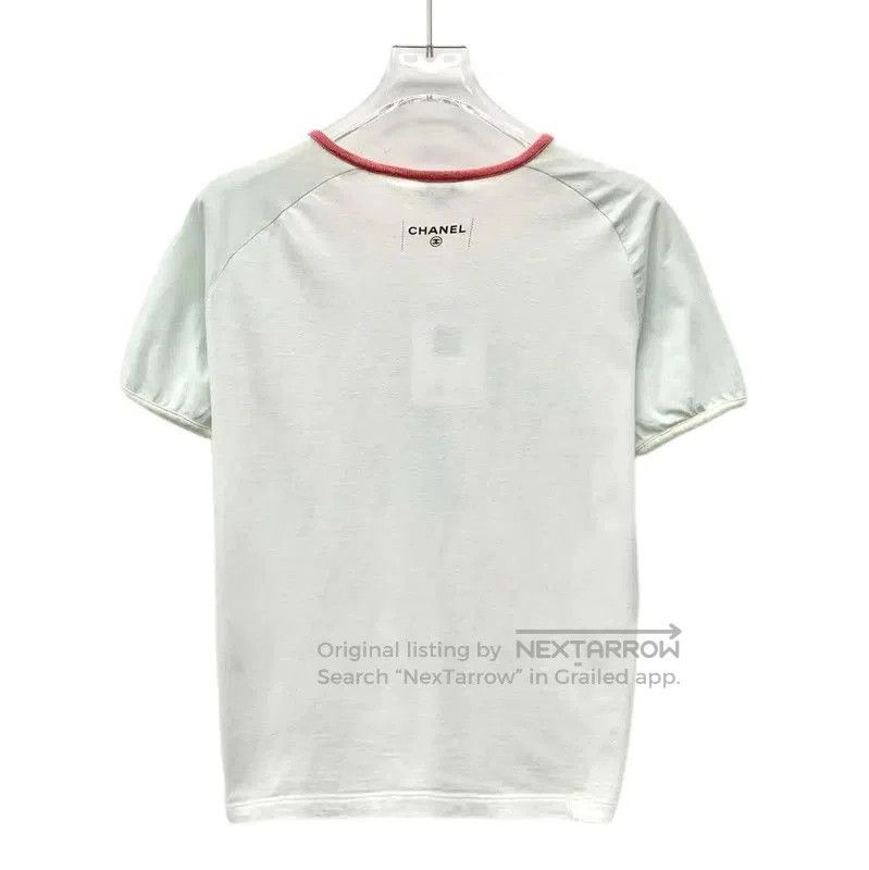Chanel Chanel Women's White Cotton T-Shirt with Graphic Print . Size S / US 4 / IT 40 - 2 Thumbnail