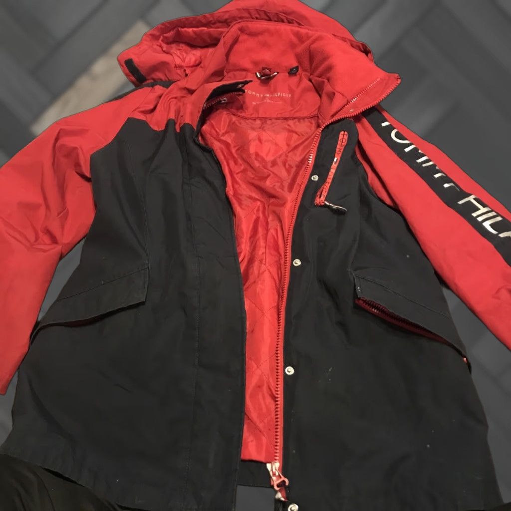 Tommy Hilfiger Tommy Hilfiger 3-in-1 Jacket Women M All Weather System Coat Navy Red Solid Zip Snap Size M / US 6-8 / IT 42-44 - 1 Thumbnail