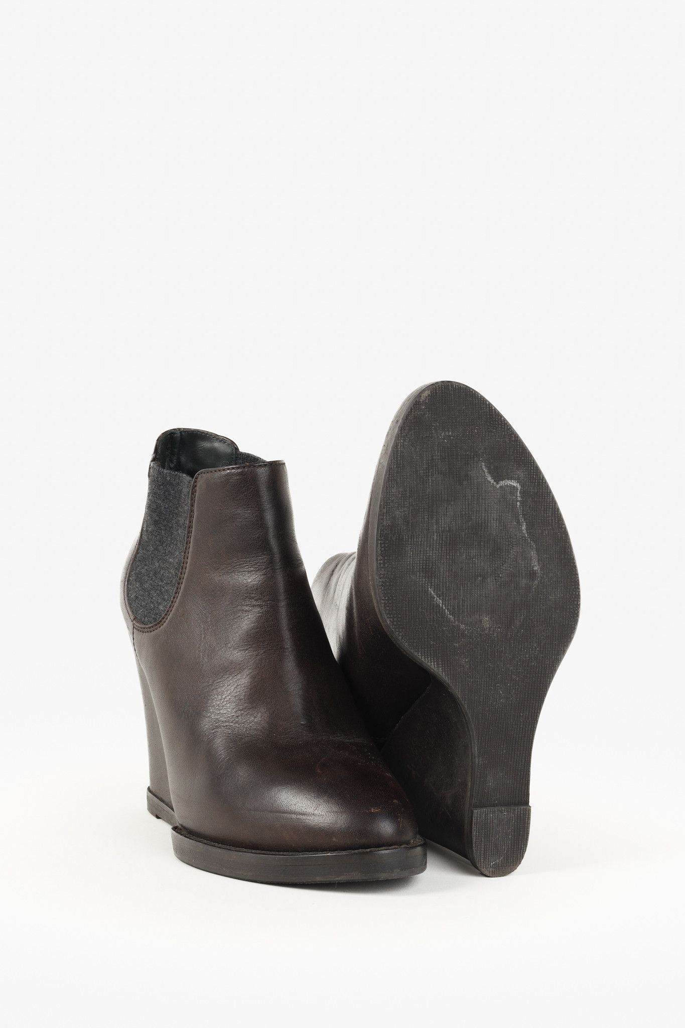 Brunello Cucinelli Brunello Cucinelli Leather Grosgrain Trim Chelsea Boots Size US 6.5 / IT 36.5 - 4 Thumbnail