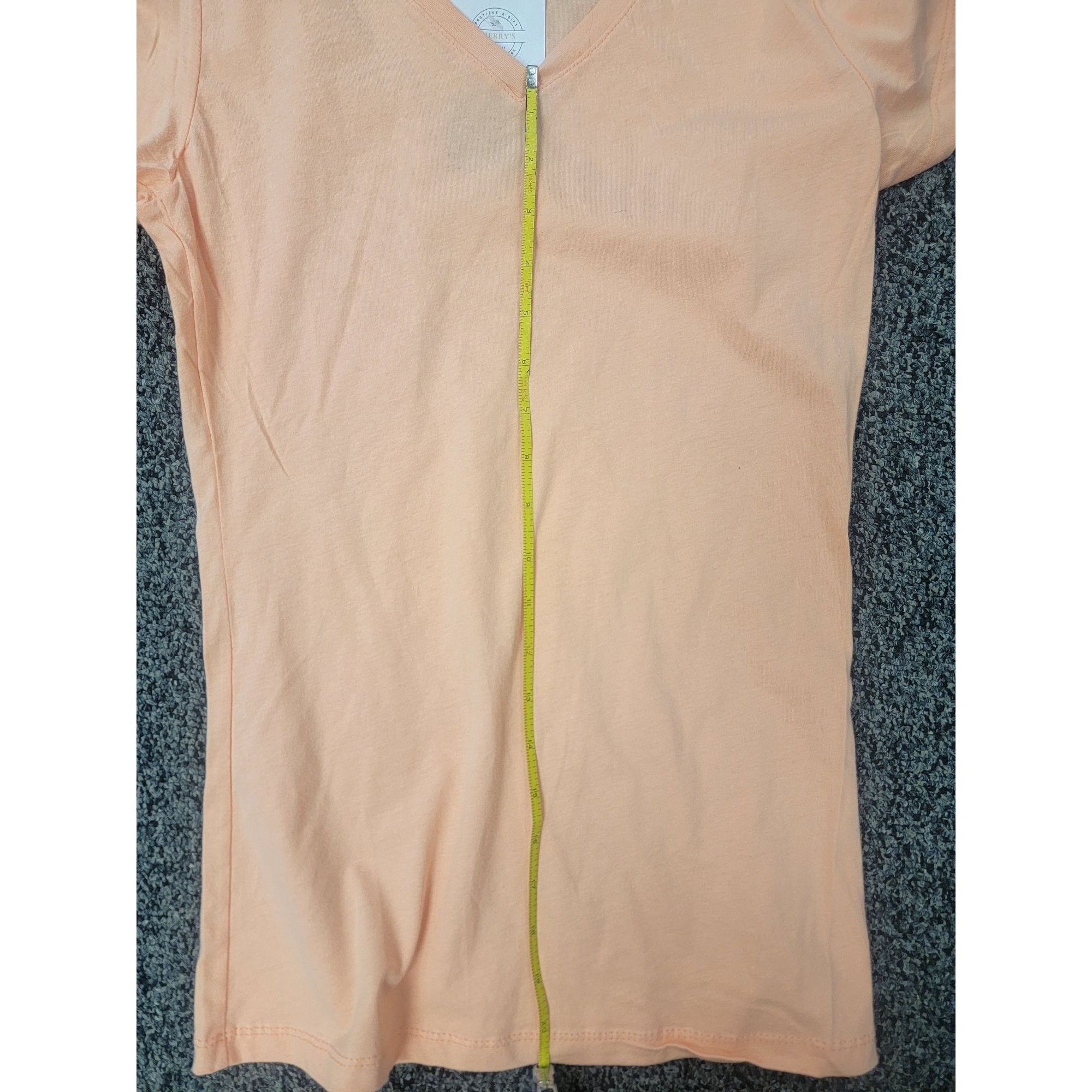 Other Next Level Womens Peach V-Neck T-Shirt Size L 100% Cotton Li Size L / US 10 / IT 46 - 4 Thumbnail