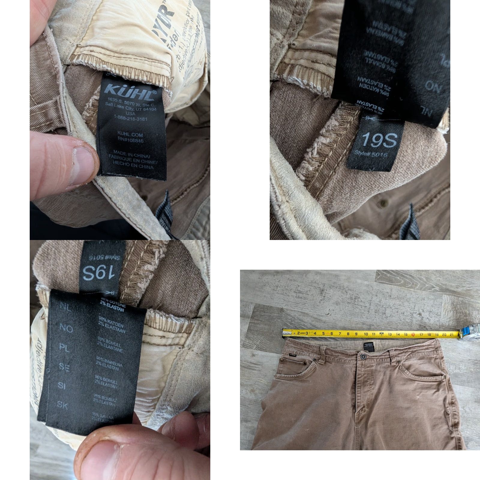 Doublet Kuhl Rydr Pants Men's 38x32 Brown Double Knee Vintage Patina Dye Outdoor Work Khakis Relaxed Straight Size US 38 / EU 54 - 9 Thumbnail