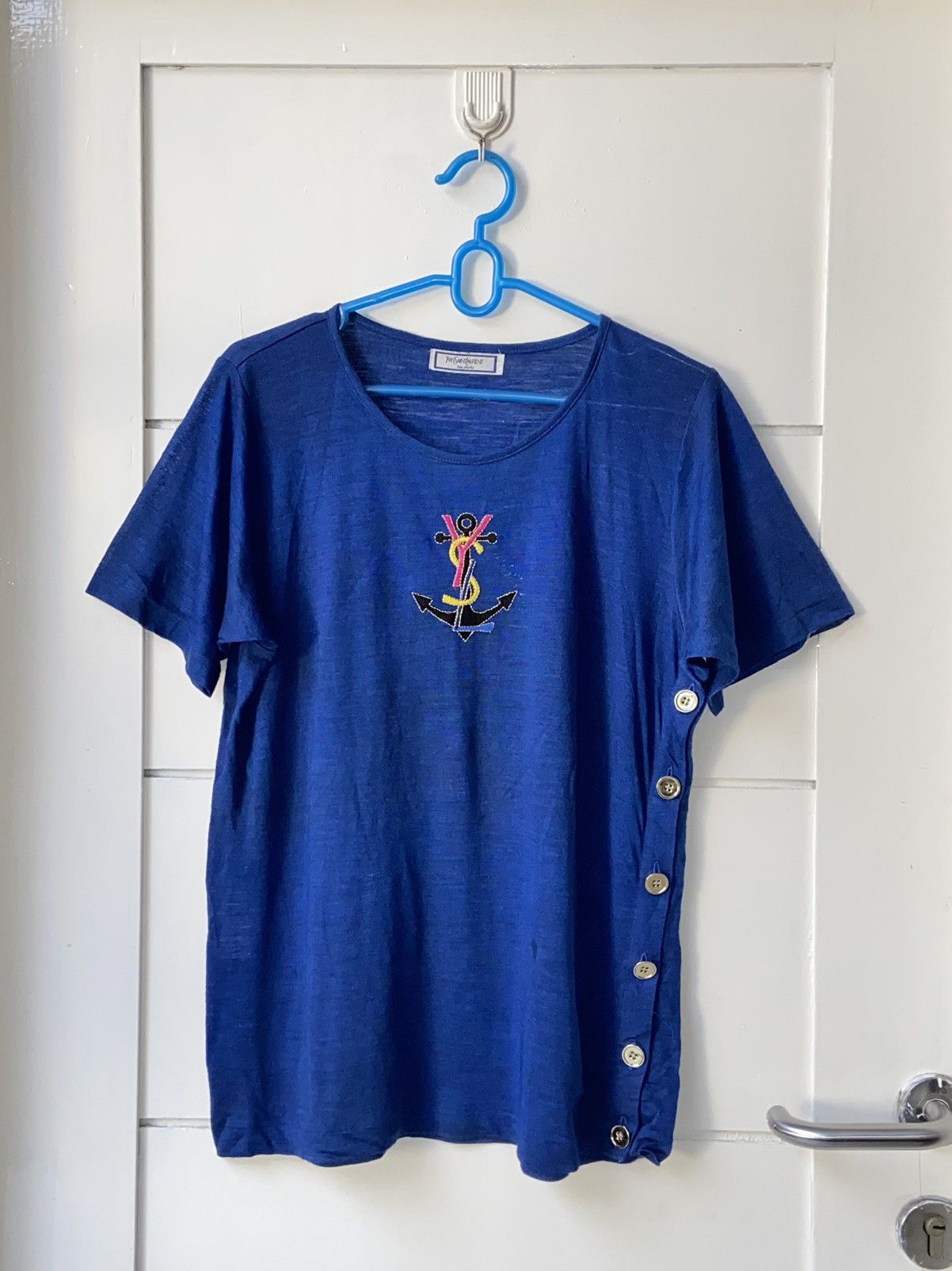 Yves Saint Laurent Yves Saint Laurent Blue T-shirt Size US S / EU 44-46 / 1 - 9 Thumbnail