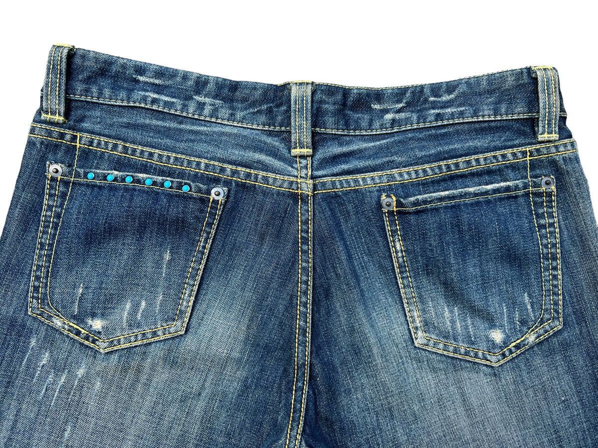 Japanese Brand Flare Jeans Flash Distressed Bootcut Lowrise Denim 32x32 Size US 32 / EU 48 - 8 Thumbnail