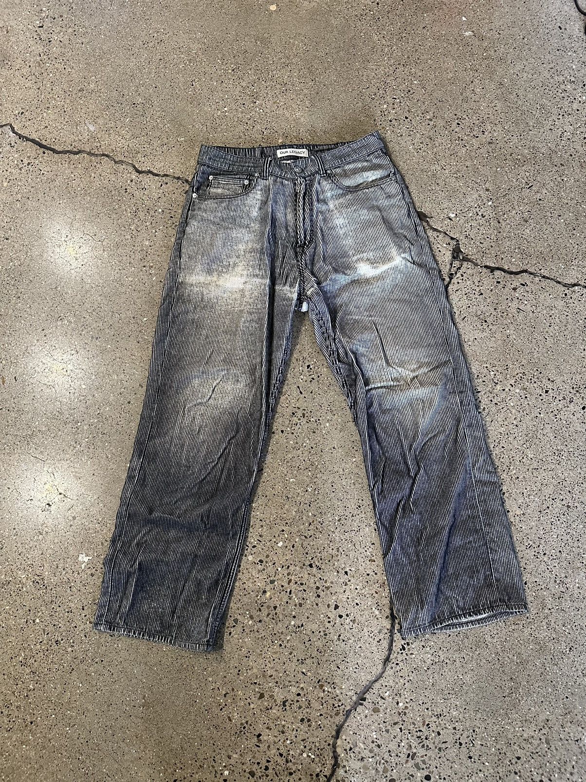 Pre-owned Our Legacy 3d Digital Print Corduroy Pants In Black