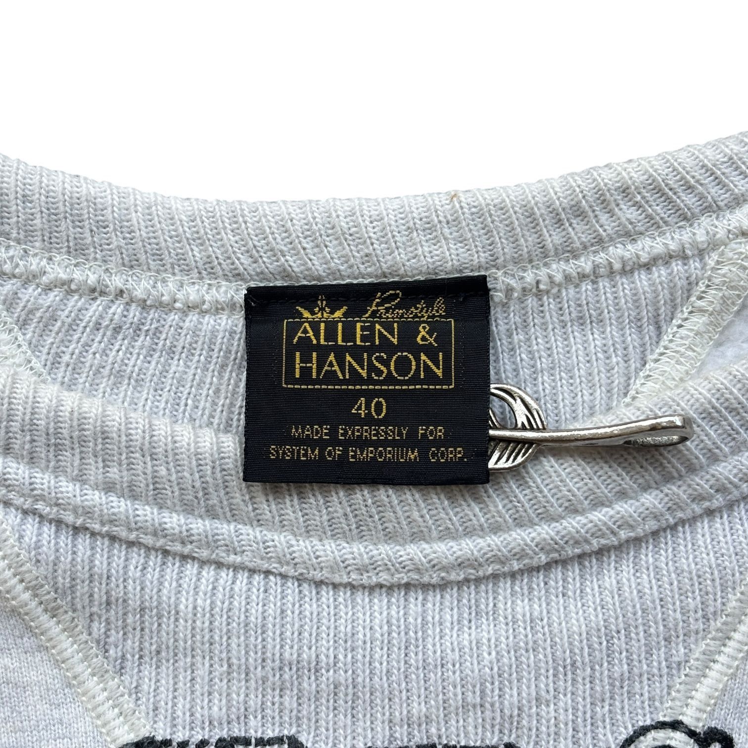 Vtg ALLEN & HANSON Double V Gusset Loopwheeled Sweatshirt