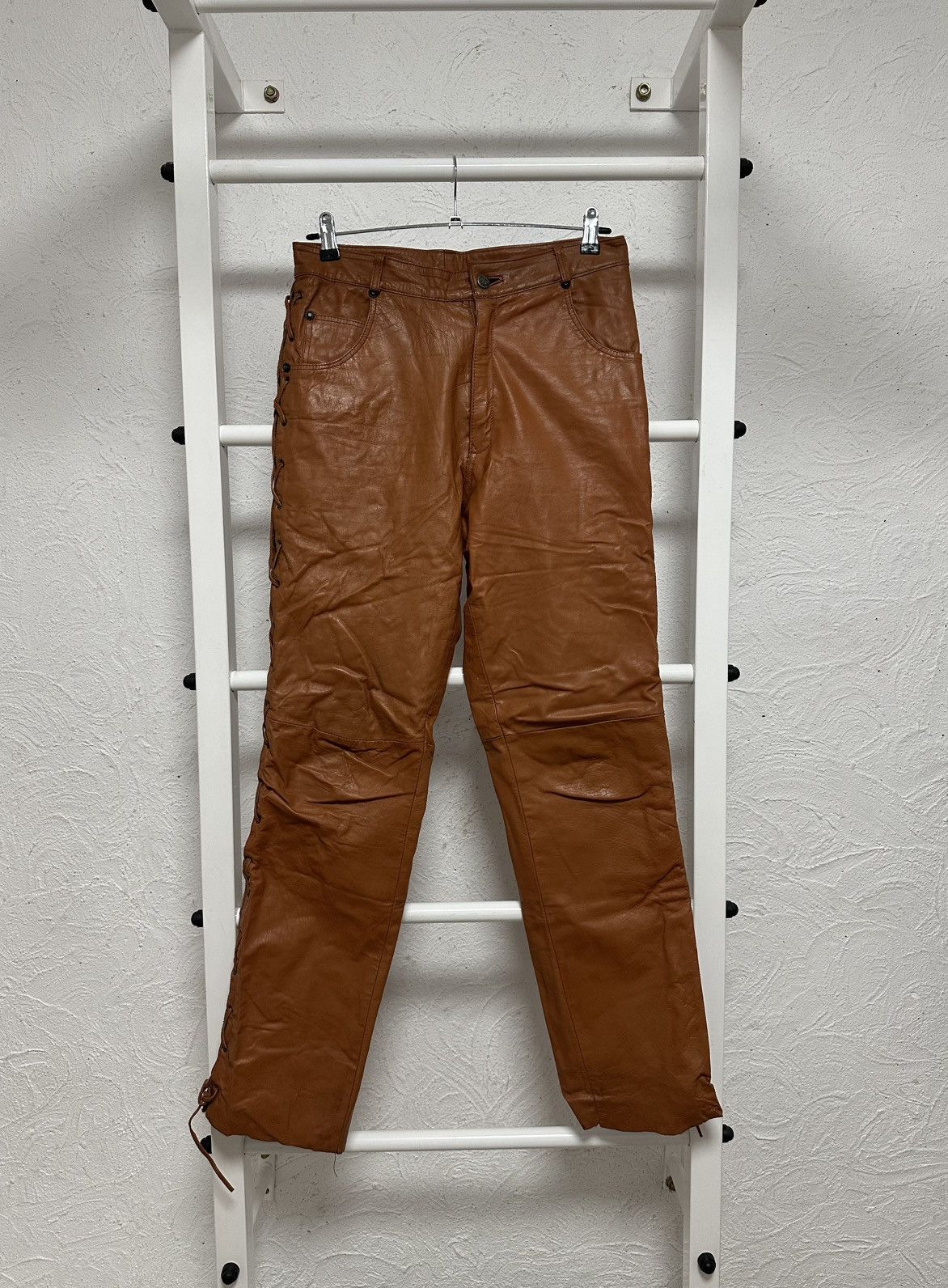 Cowboy Equipment Vintage Cowboy Style Leather Pants Men’s S – Genuine Leather Size US 30 / EU 46 - 1 Thumbnail