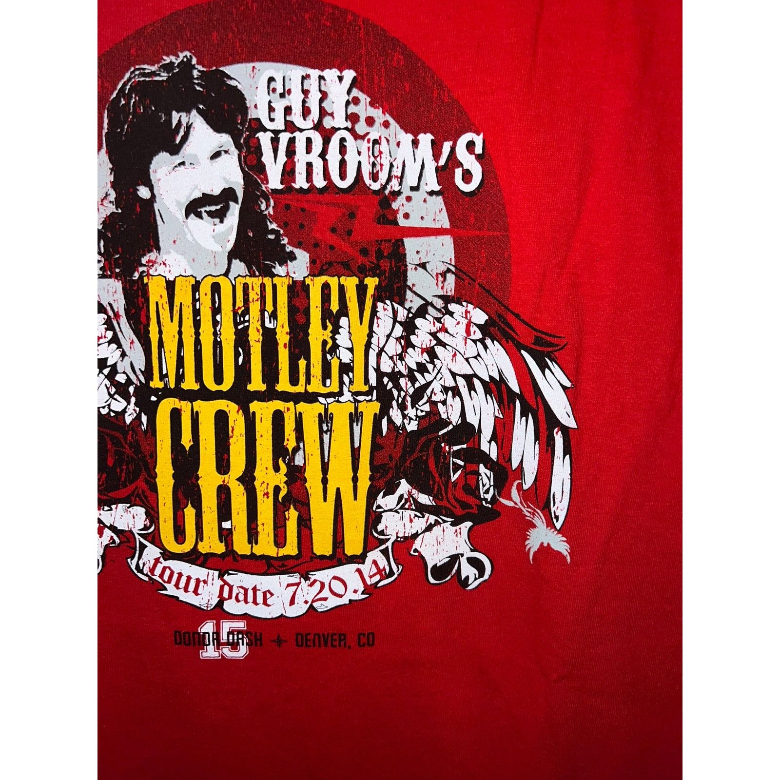 Gildan Guy Vrooms Shirt Motley Crew Tour Tee Red Graphic L Large Size US L / EU 52-54 / 3 - 4 Thumbnail