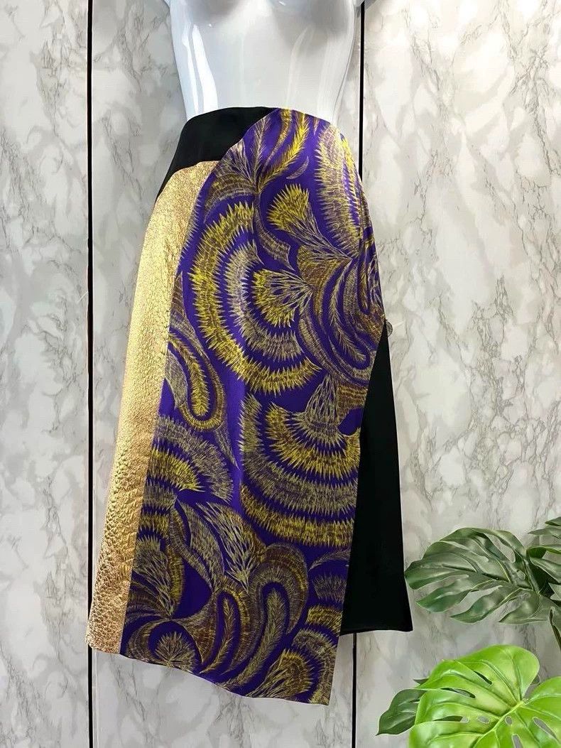 Dries Van Noten Dries Van Noten size:36 Rare yellow and purple patchwork s Size 35" - 1 Thumbnail