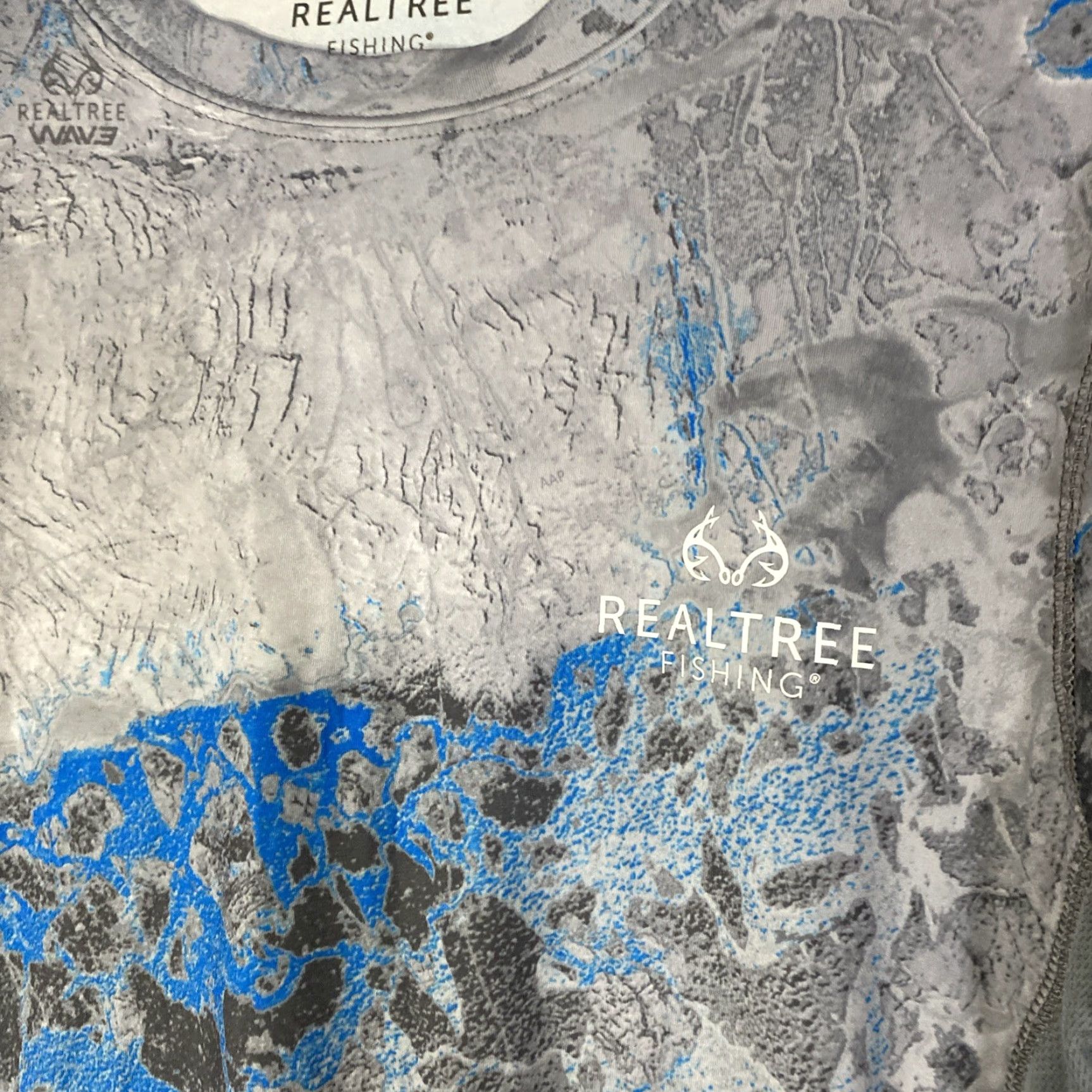Realtree Realtree Fishing Shirt Small Long Sleeve Gray Blue Camo Performance Crew Neck S Mens Shirt Size US S / EU 44-46 / 1 - 4 Thumbnail