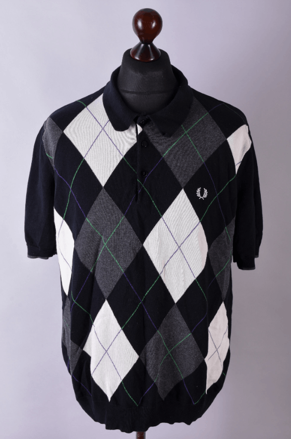 Fred Perry Fred Perry Argyle Knit Polo Shirt Size L Size US L / EU 52-54 / 3 - 1 Thumbnail