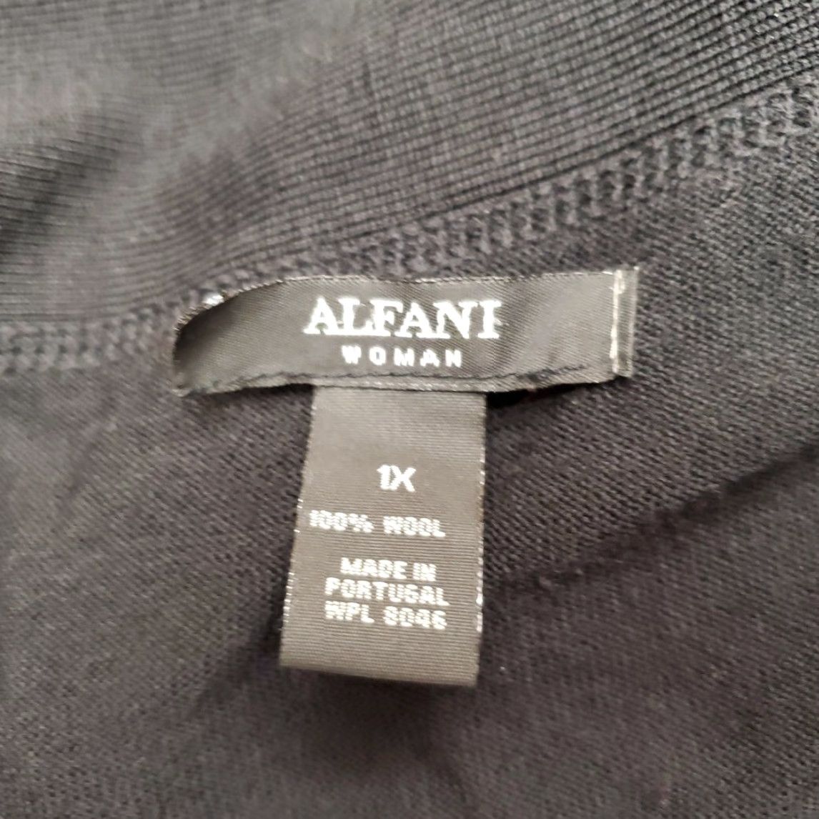 Alfani VINTAGE Alfani Sweater Woman 1X Black 100% Wool Open Front Cardigan Ribbed Minimalist Knit Solid Casual Womens Size XL / US 12-14 / IT 48-50 - 5 Thumbnail