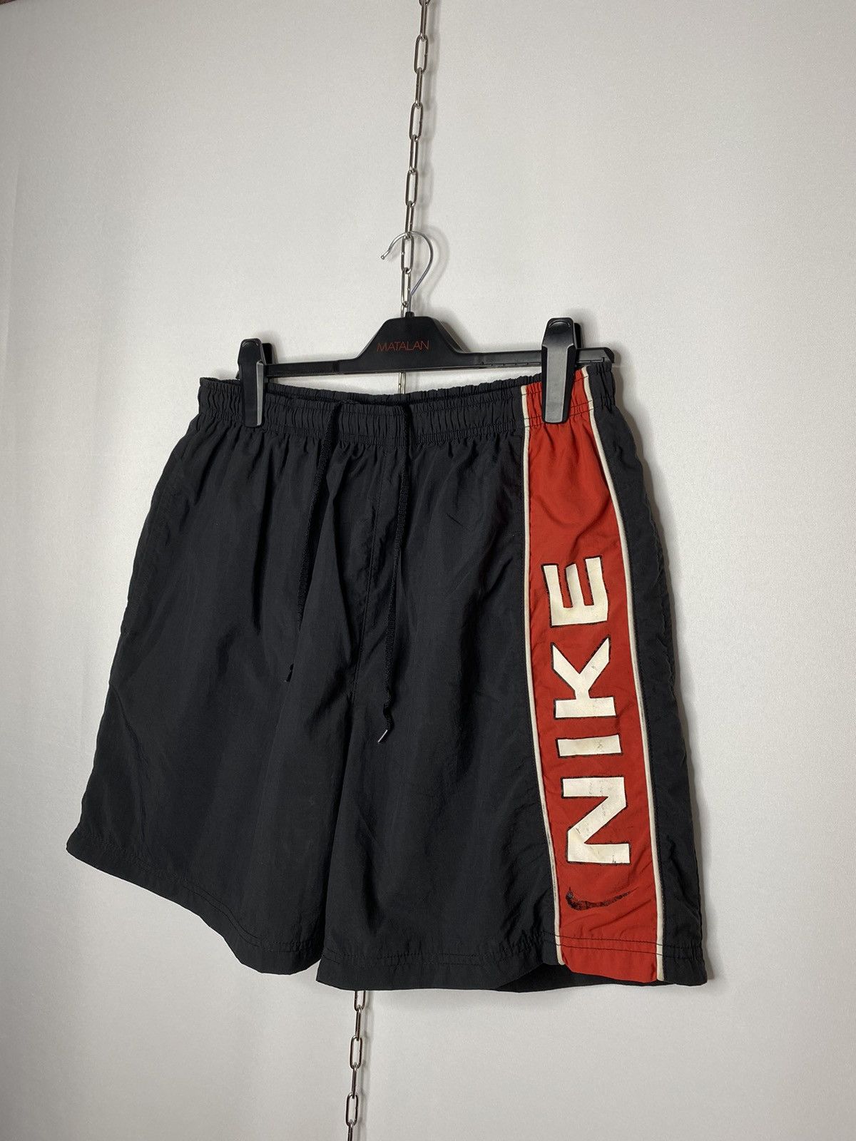 Nike × Vintage Vintage 90s Nike Big Logo Shorts Y2K Streetwear Size US 36 / EU 52 - 2 Thumbnail