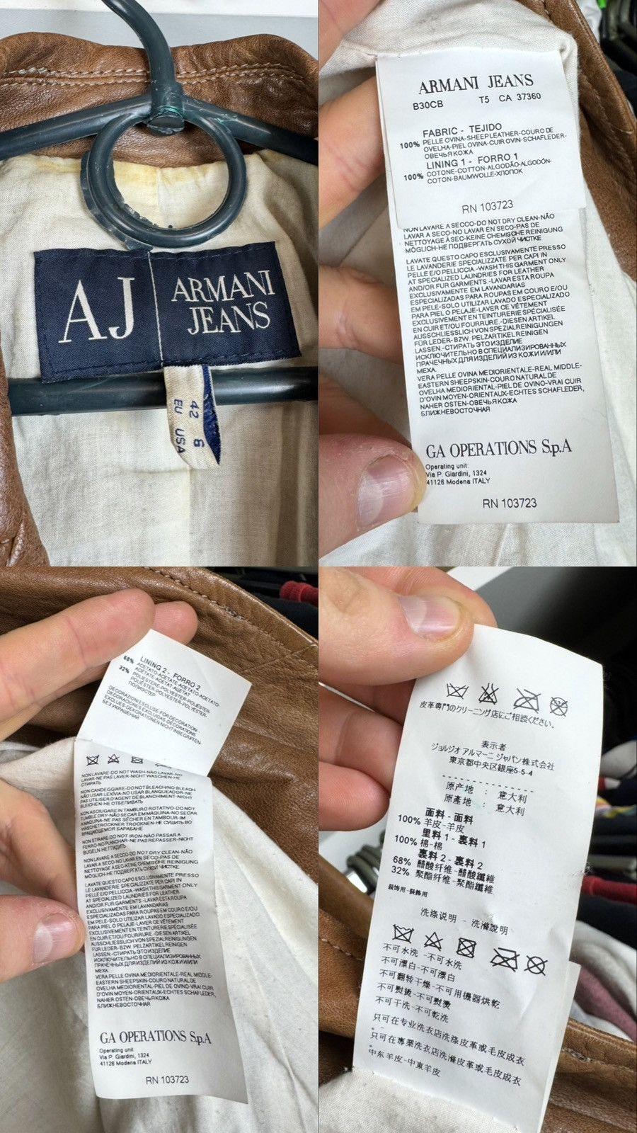 Armani Armani Jeans Women’s Leather Motorcycle Jacket Size M / US 6-8 / IT 42-44 - 14 Thumbnail