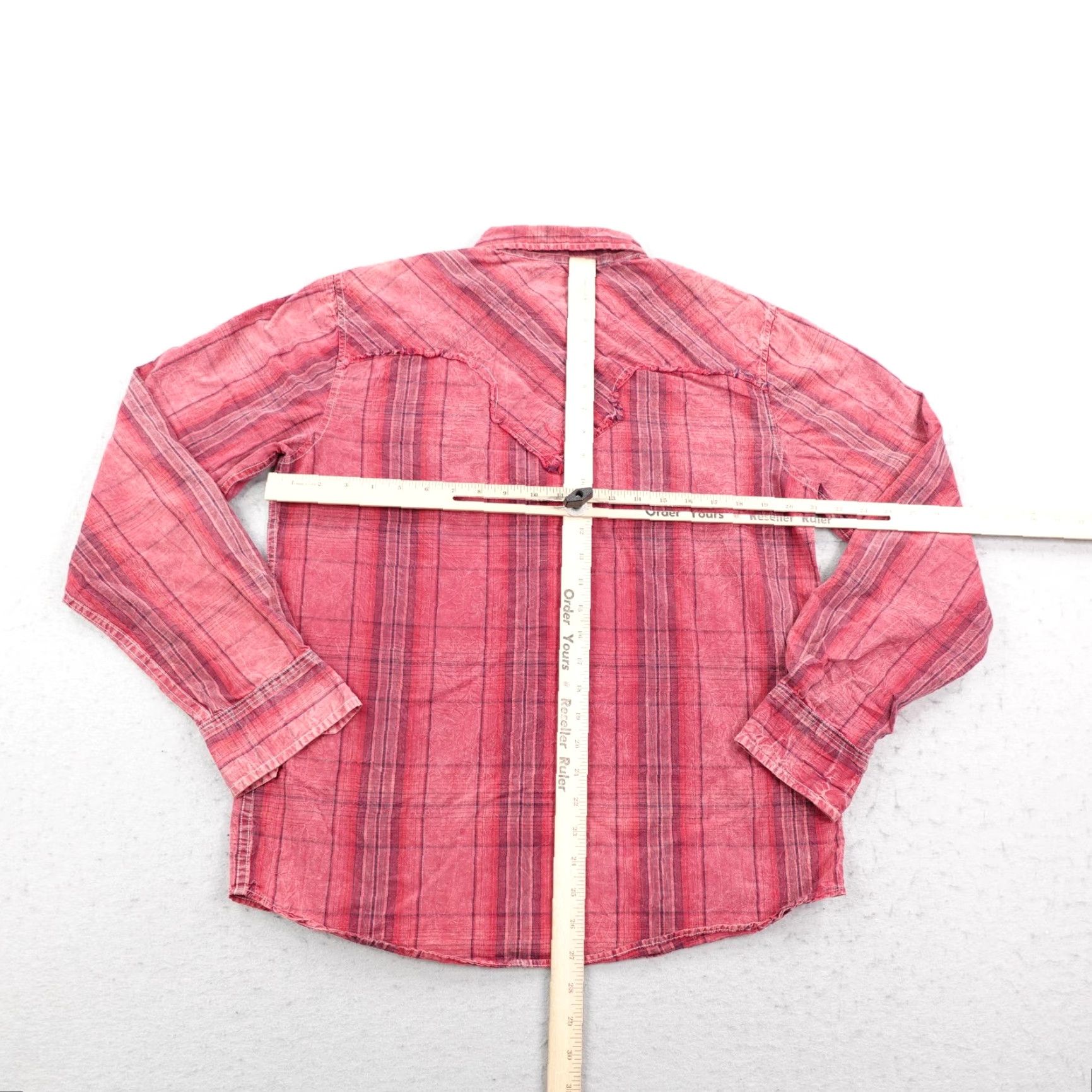 Levi's Levis Men Shirt Medium Red Plaid Western Pearl Snap Rodeo Frontier Country Ranch Button-Up Collared Neckline Snap Size US M / EU 48-50 / 2 - 5 Thumbnail