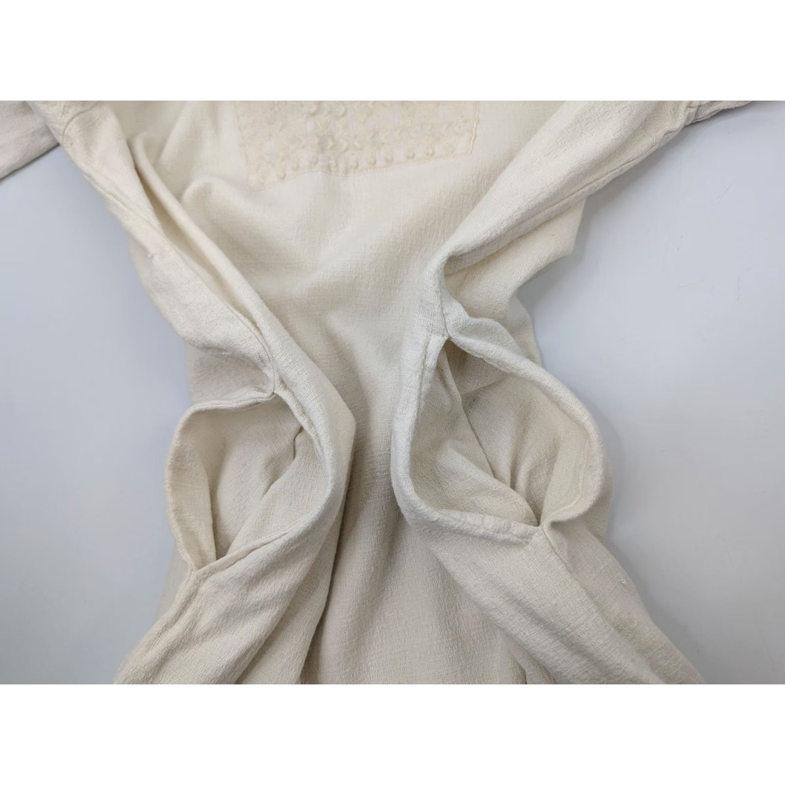Vintage World Market Tunic V-Neck Embroidered Top Women's S/M Boho Cotton Coastal Ivory 3/4 Sleeve Shirt Womens Size S / US 4 / IT 40 - 4 Thumbnail