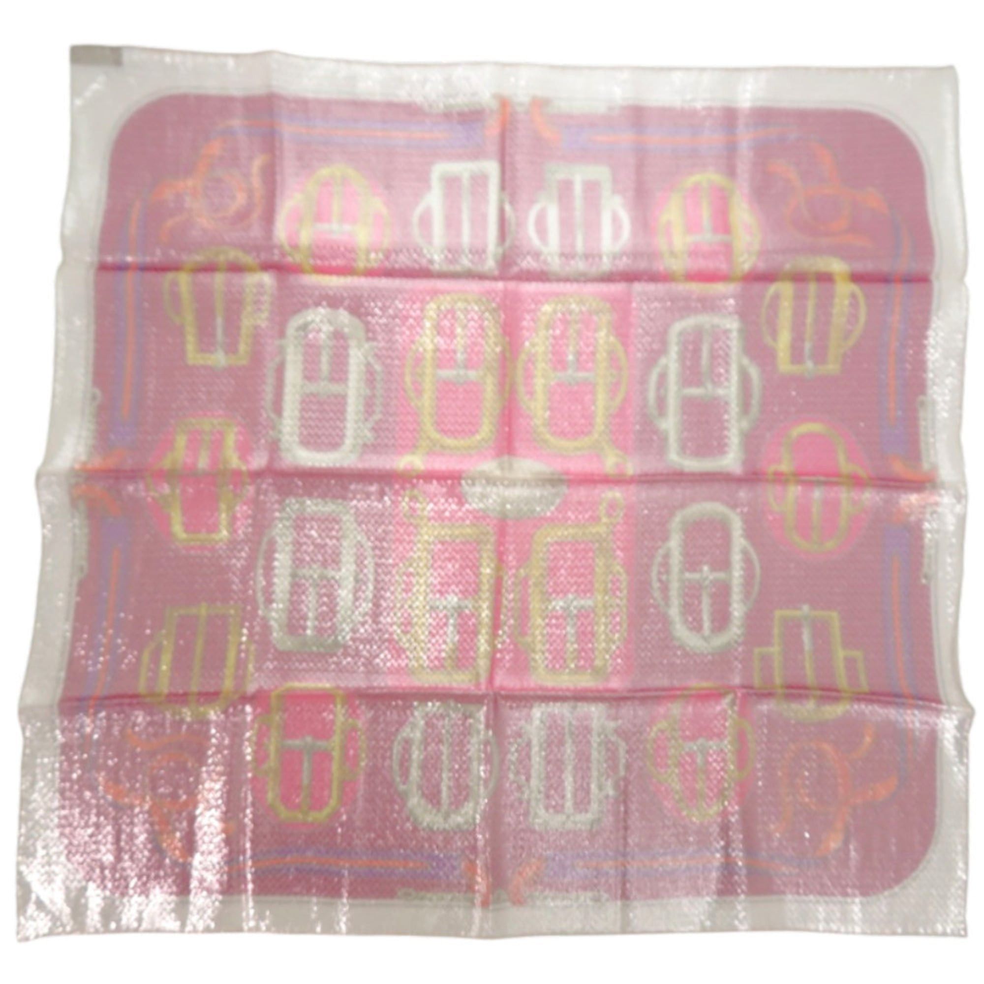 Hermes Like new Hermès Carré 70 BOVCLERIE D'ATTELAGE buckle, silk and polyester, pink scarf/muffler, 0136HERMES Size ONE SIZE - 1 Thumbnail